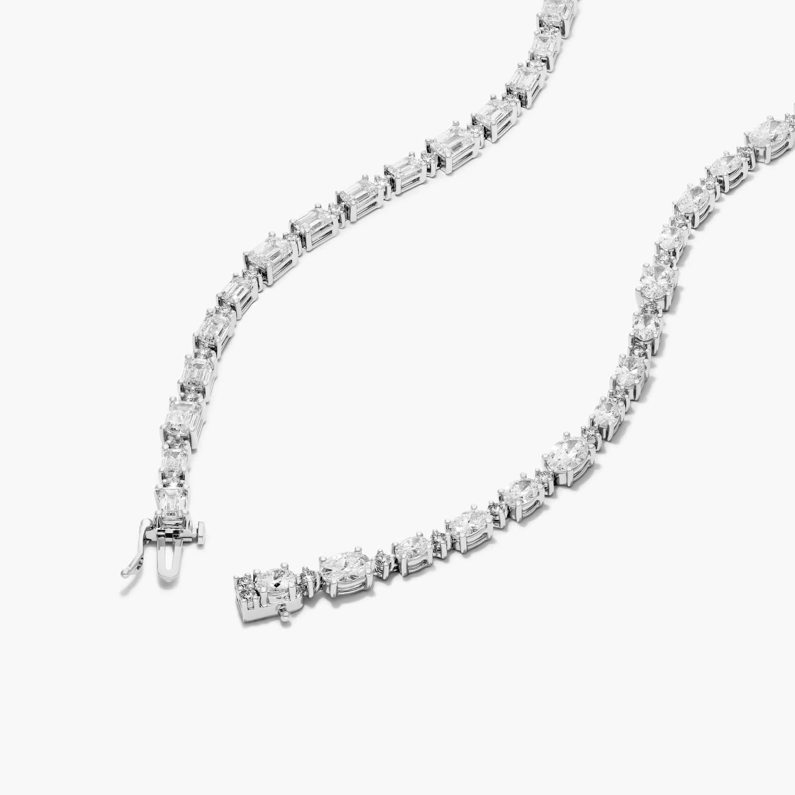 14K White Gold Cascading Lab-Grown Diamond Lariat Necklace