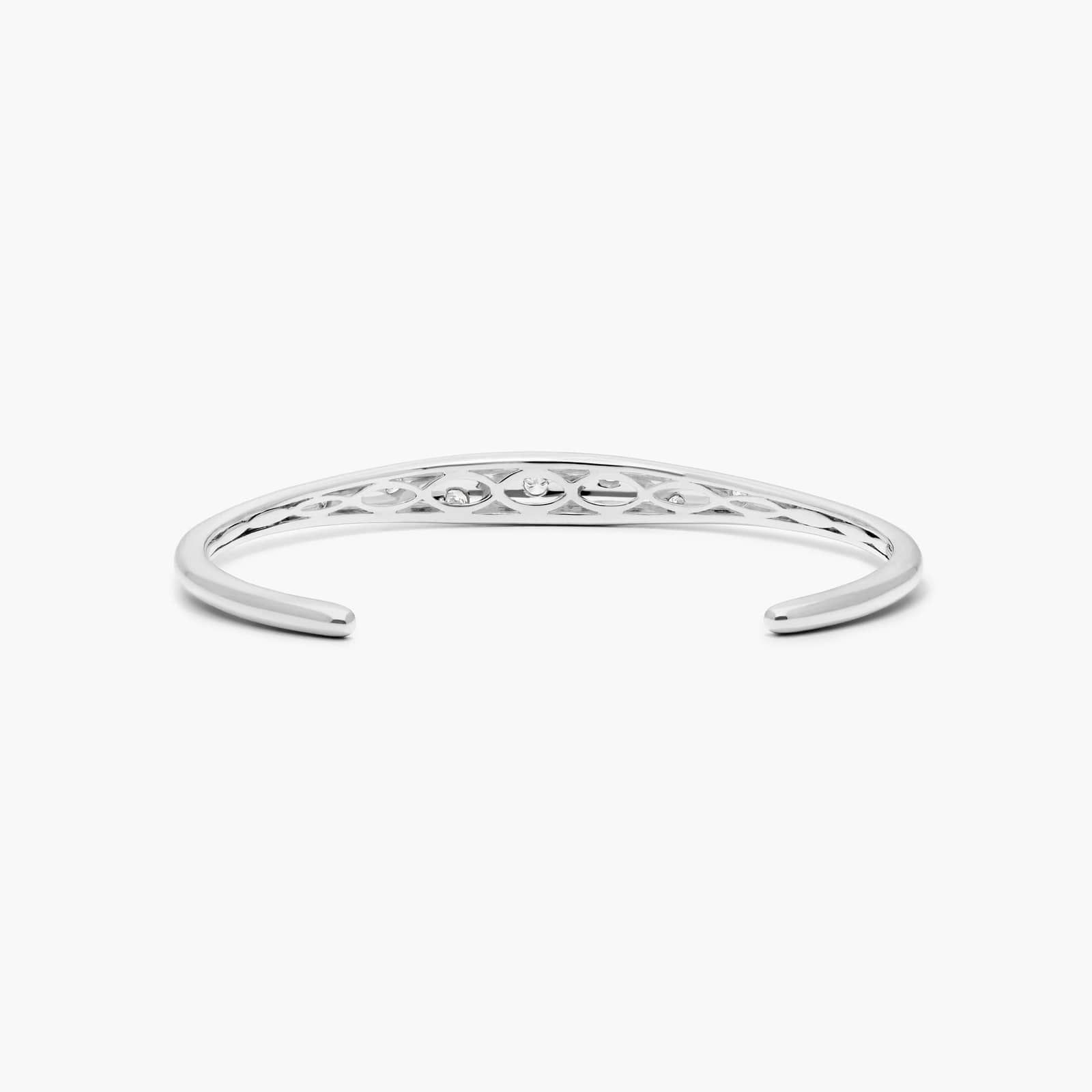 14K White Gold  Scattered Diamond Cuff Bracelet