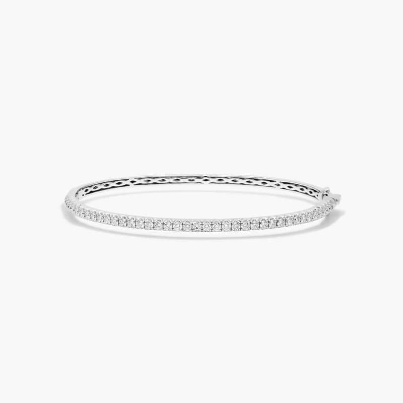 Classic Bangle Diamond Bracelet In 14K White Gold