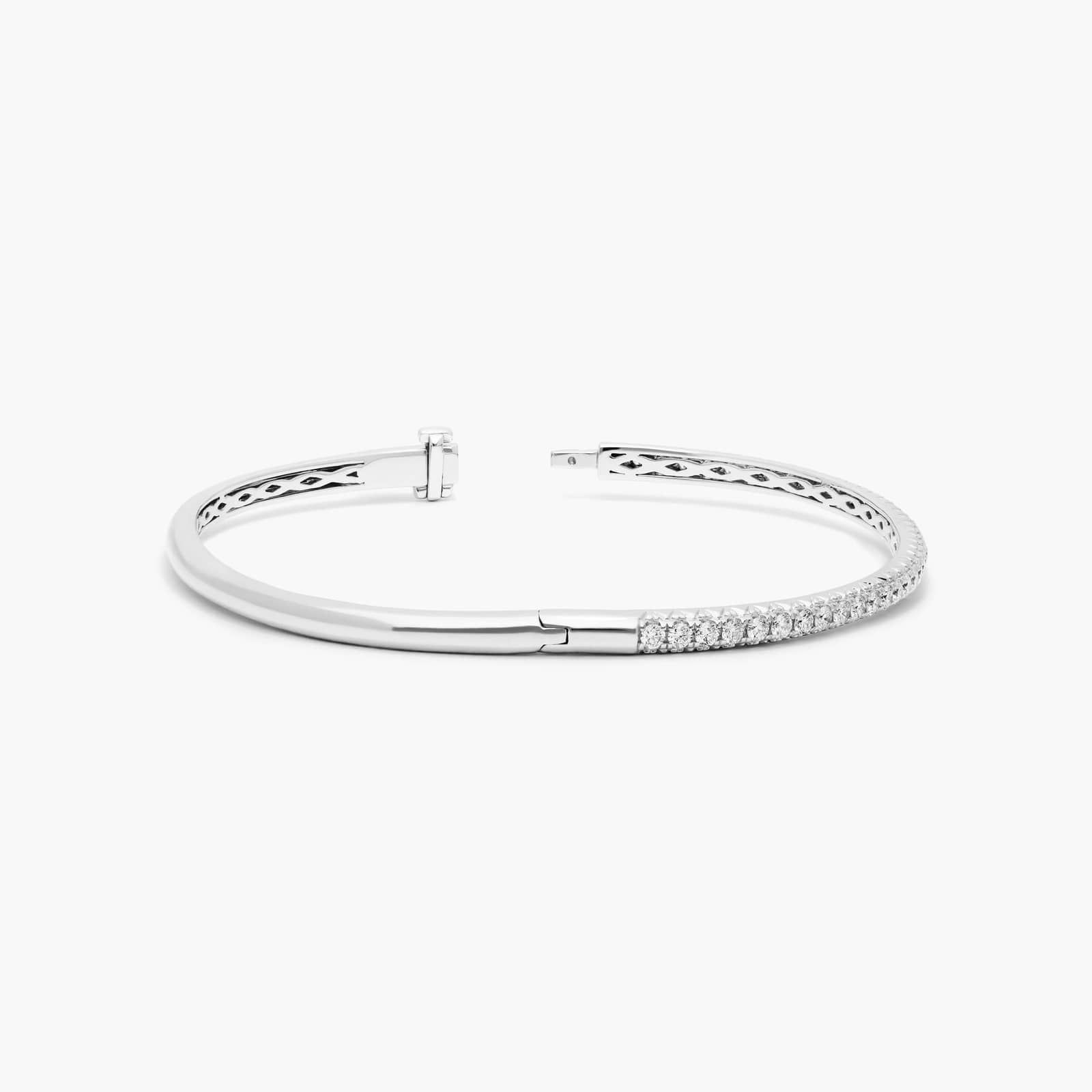 Classic Bangle Diamond Bracelet In 14K White Gold