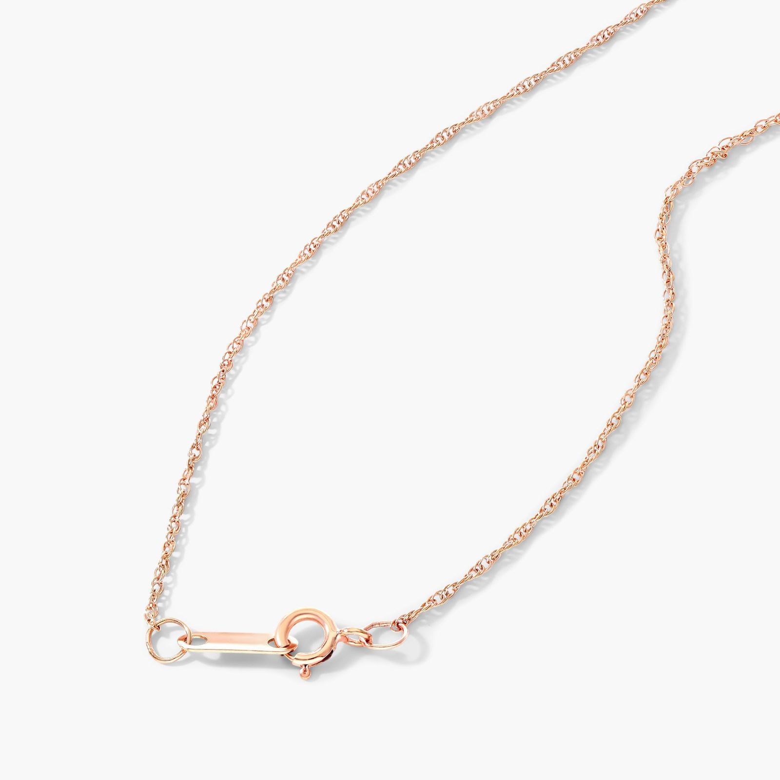 14K Rose Gold Round Halo Morganite and Diamond Necklace (5.0mm)