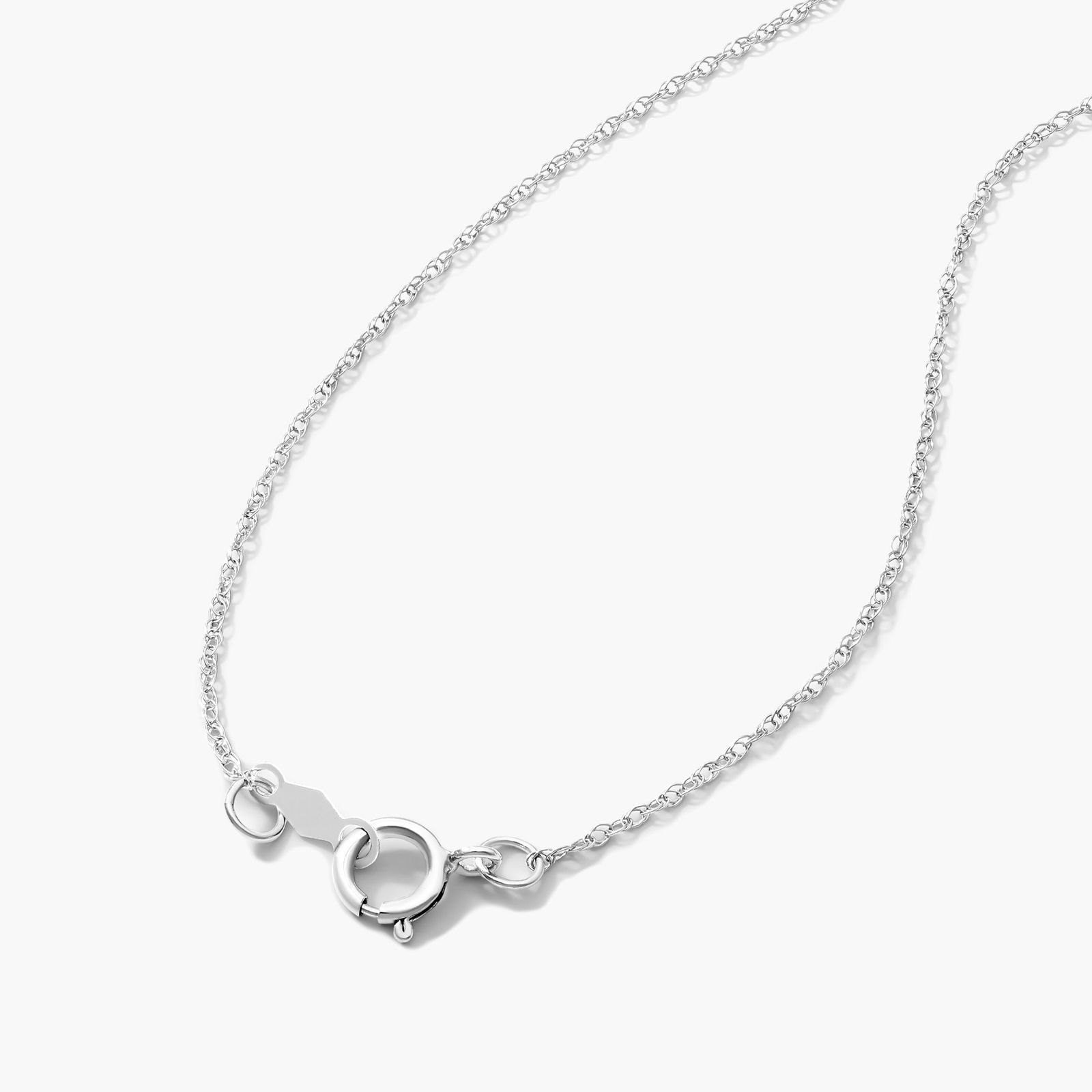 14K White Gold Lily Motif Sapphire and Diamond Necklace