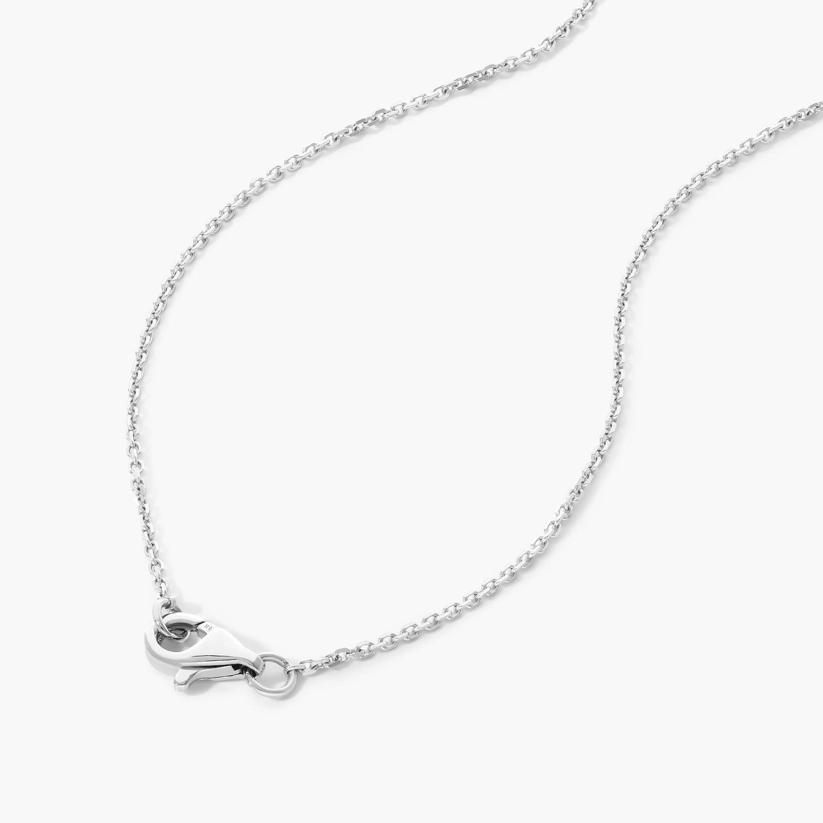 14K White Gold Blue Topaz, Diamond and White Sapphire Station Necklace (12.0x10.0mm)