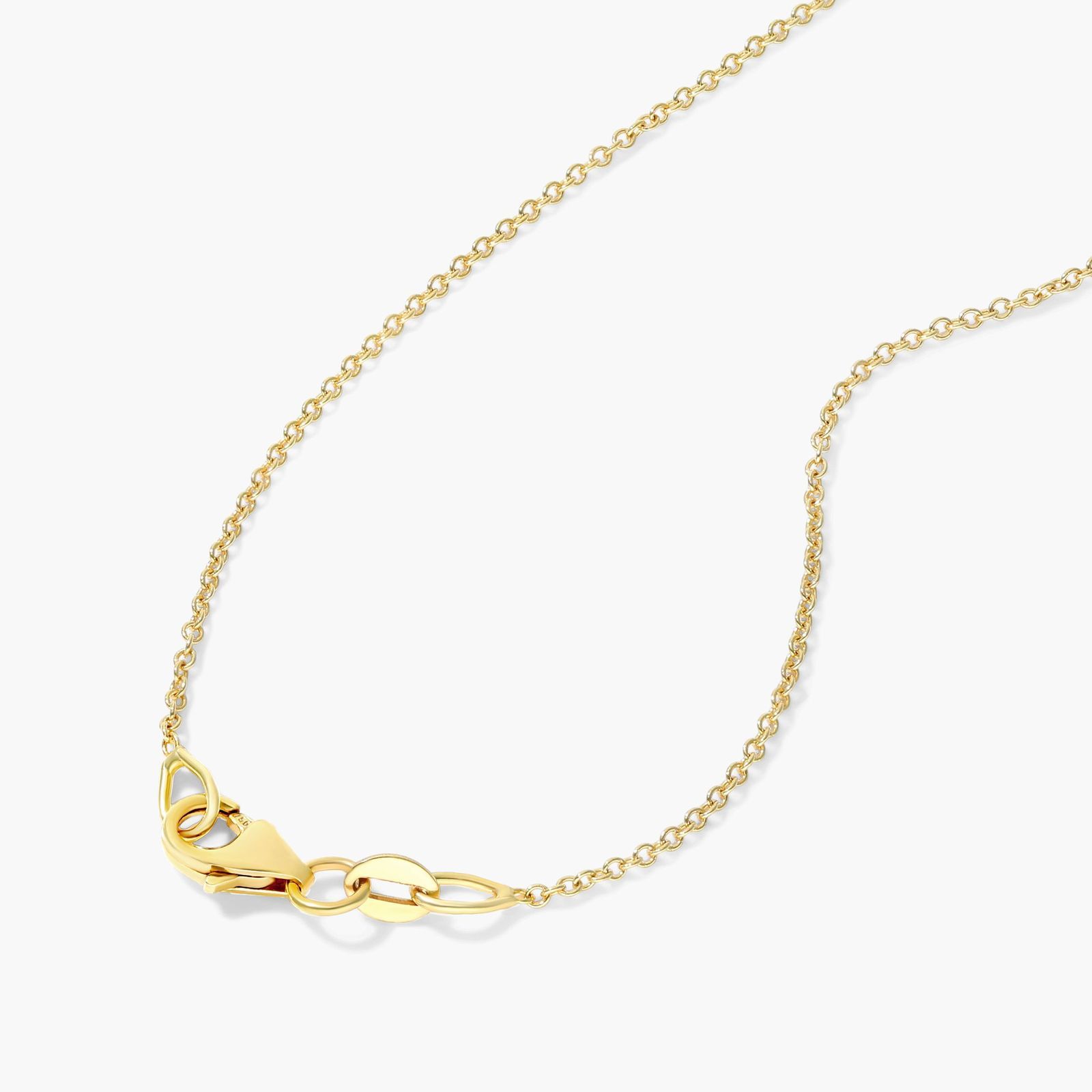 18K Yellow Gold Moon Quartz and Diamond Drop Necklace (12.0x19.0mm)