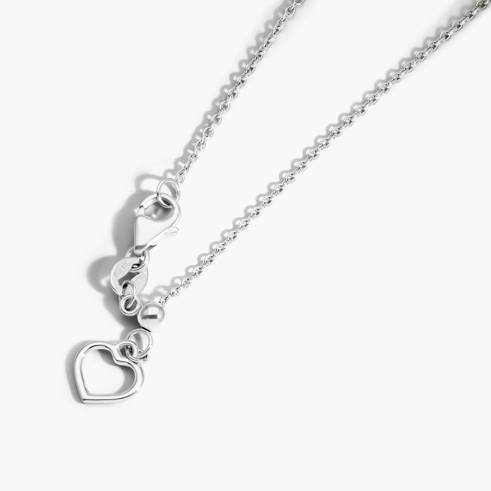 14K White Gold Double Halo Emerald and Diamond Necklace