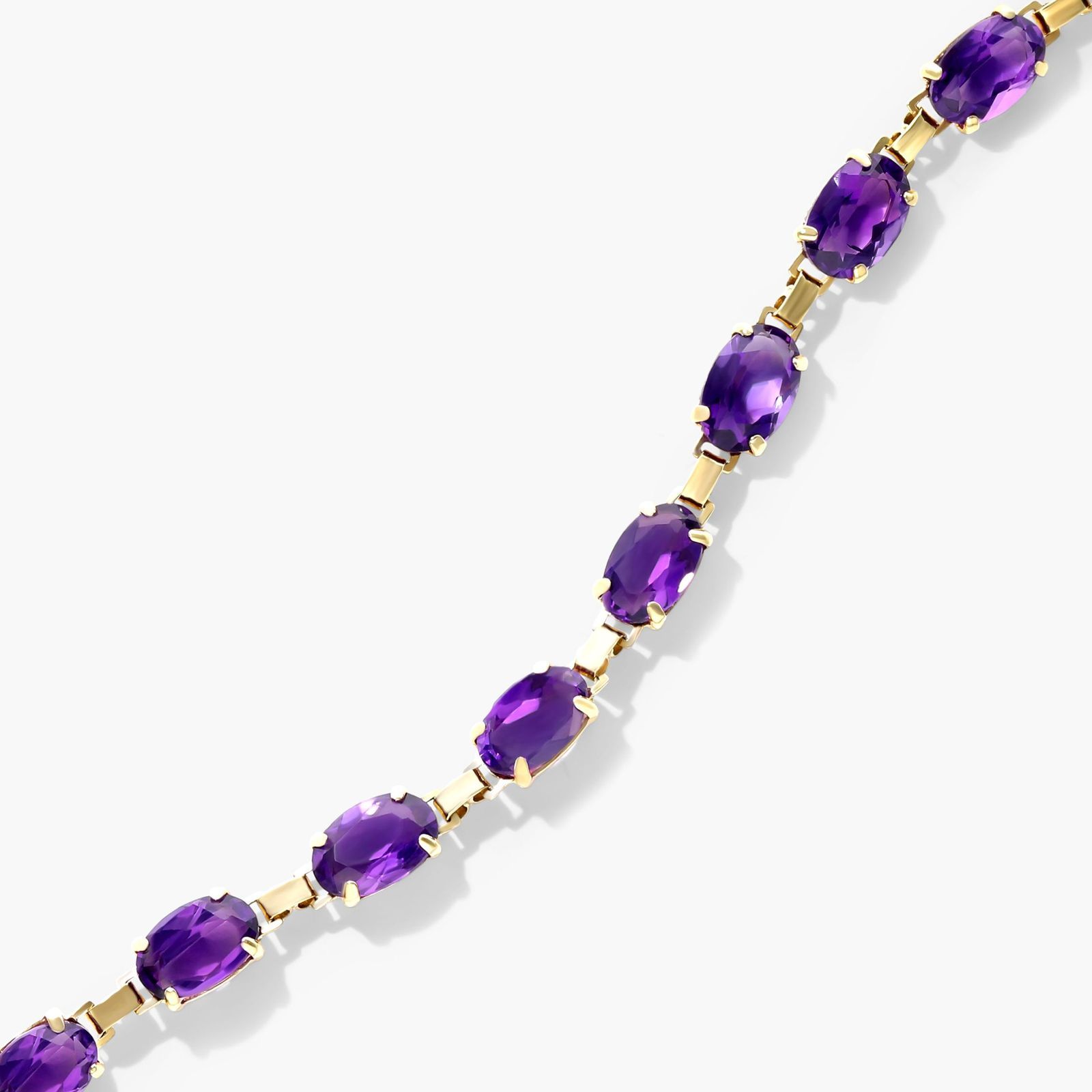 Amethyst Line Bracelet In 14K Yellow Gold