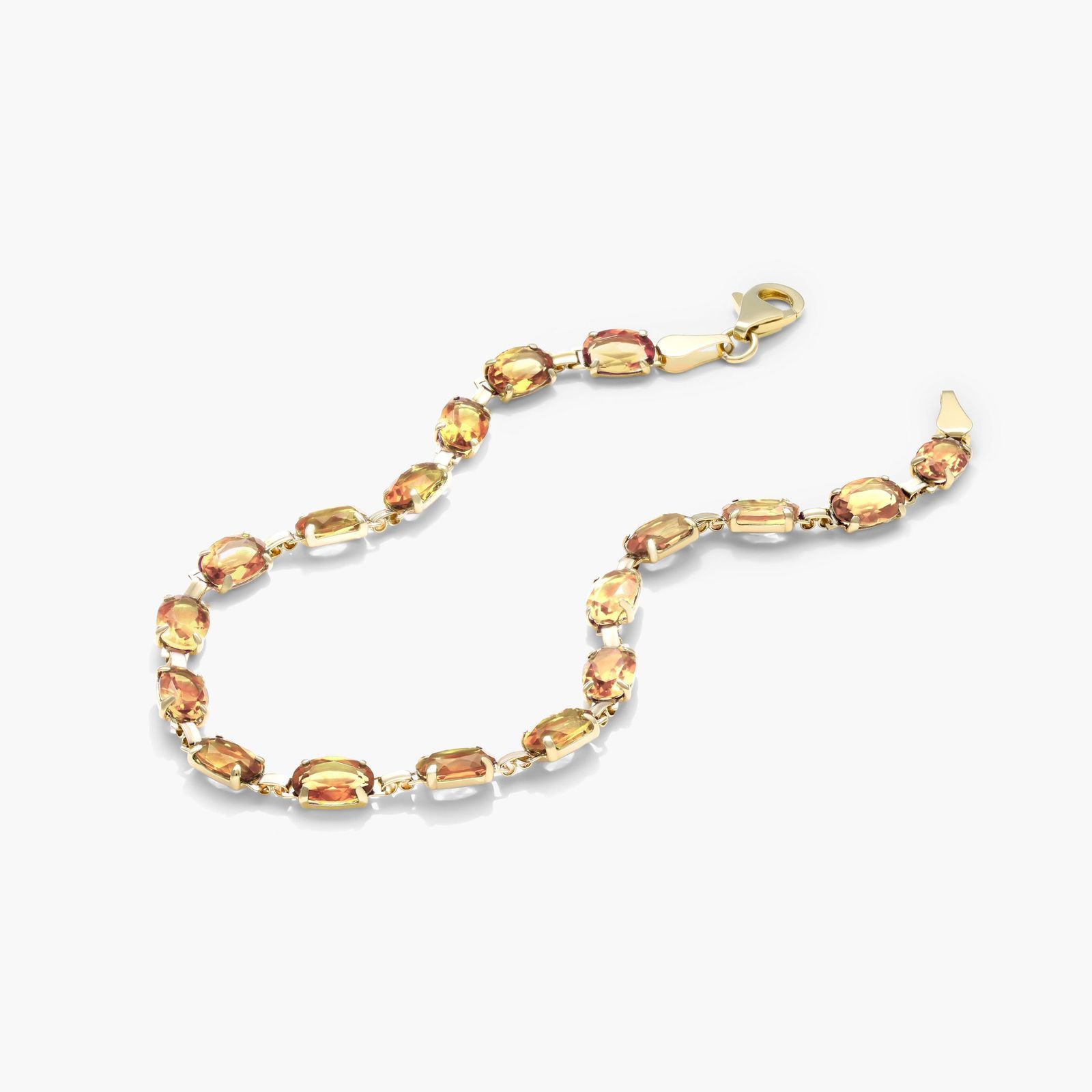 Citrine Line Bracelet In 14K Yellow Gold