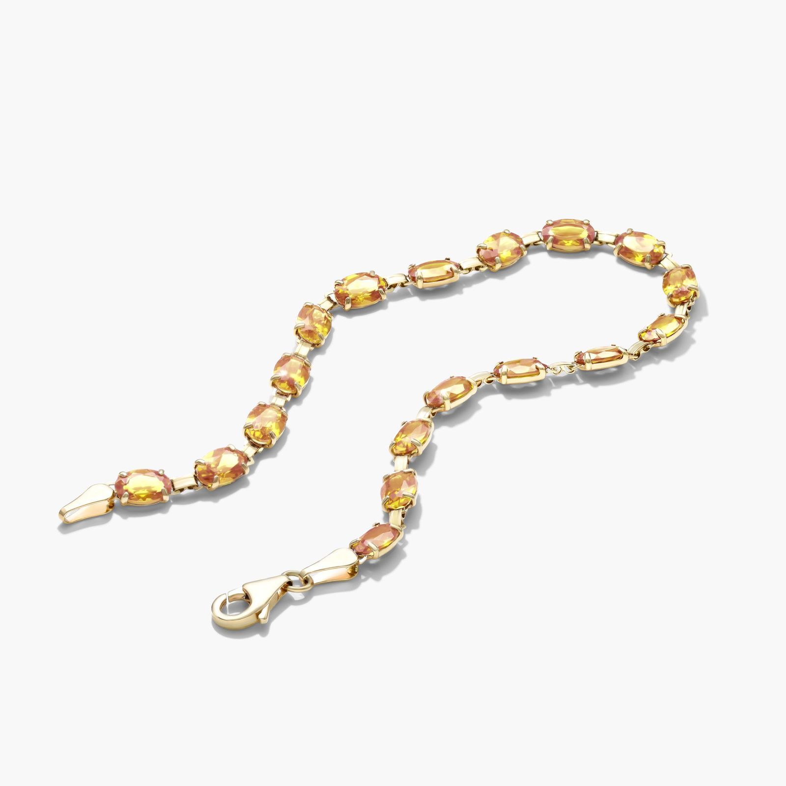 Citrine Line Bracelet In 14K Yellow Gold