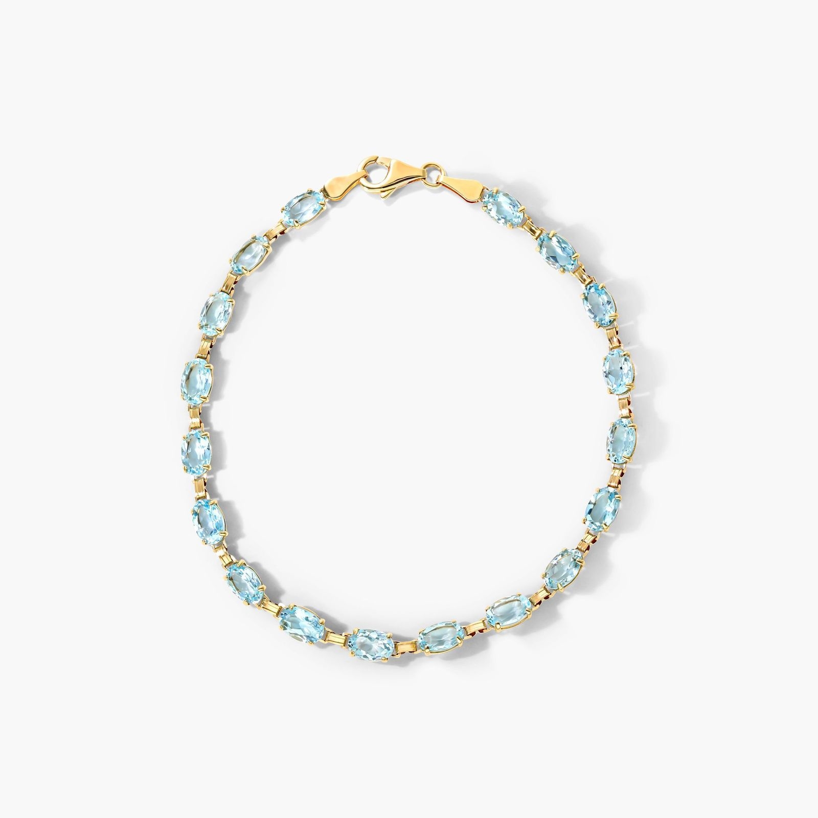 Blue Topaz Line Bracelet In 14K Yellow Gold-8328412y14