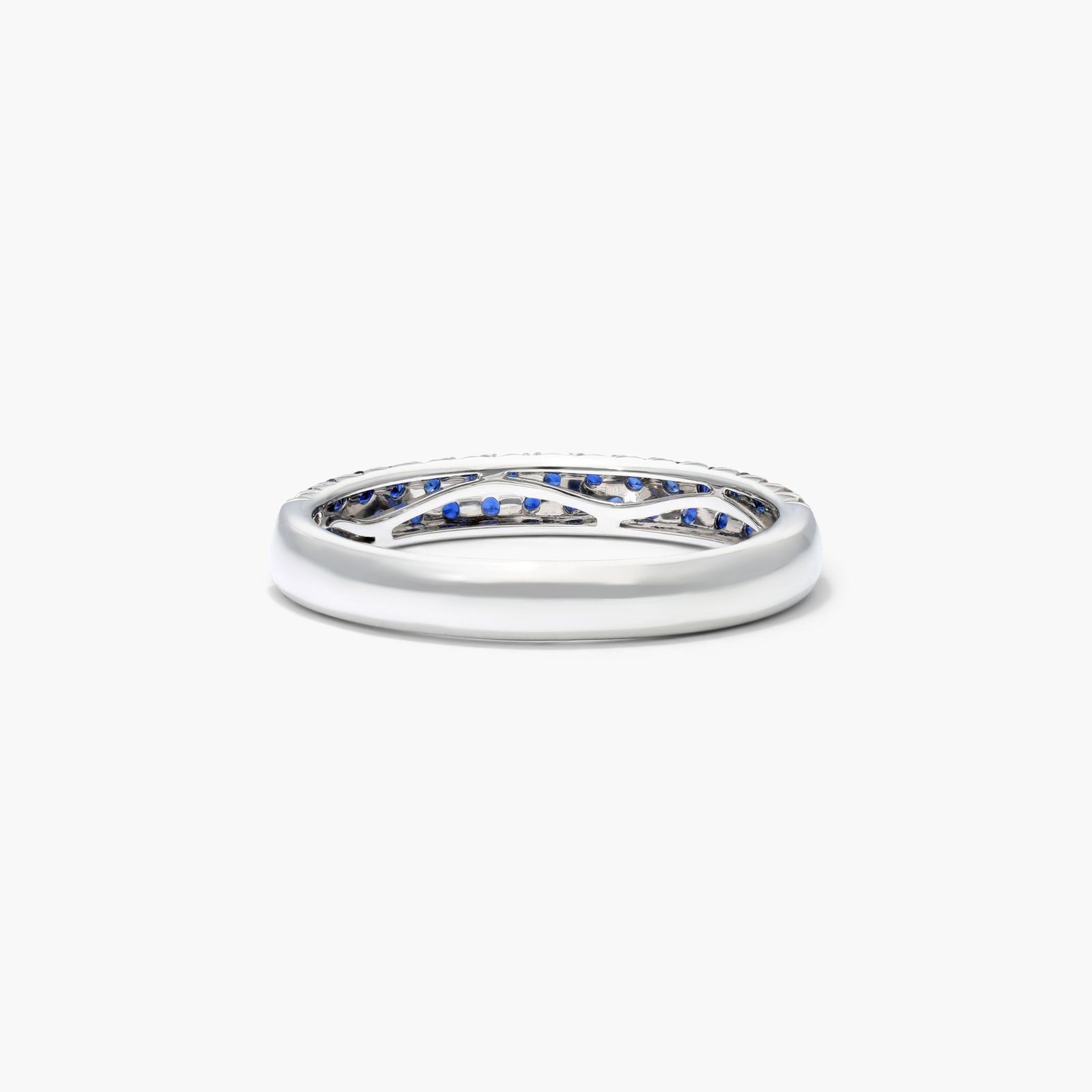Double Row Pavé Sapphire Ring In 14K White Gold