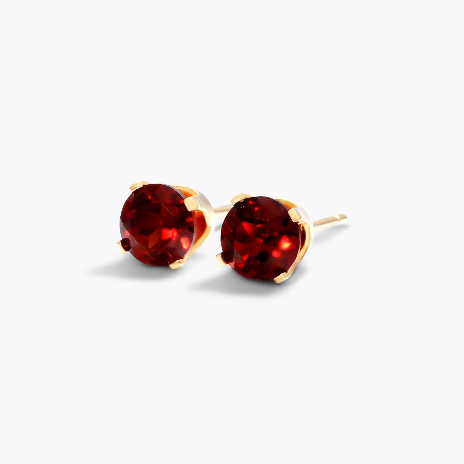 Garnet Birthstone Earrings In 14K Yellow Gold
