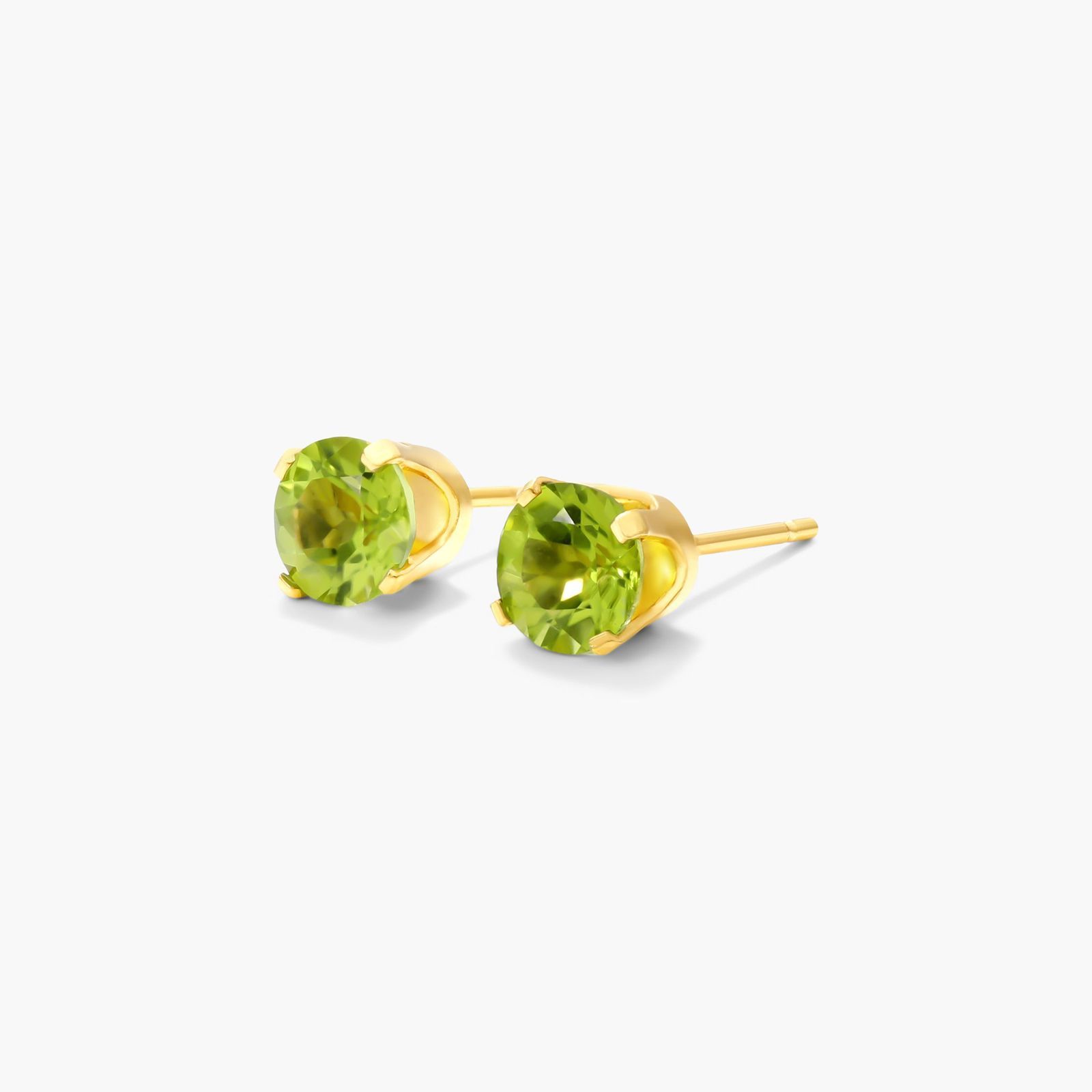 Peridot Birthstone Earrings In 14K Yellow Gold