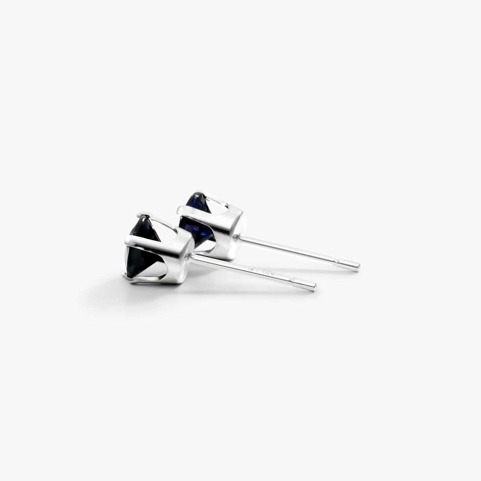 Sapphire Birthstone Earrings In 14K White Gold