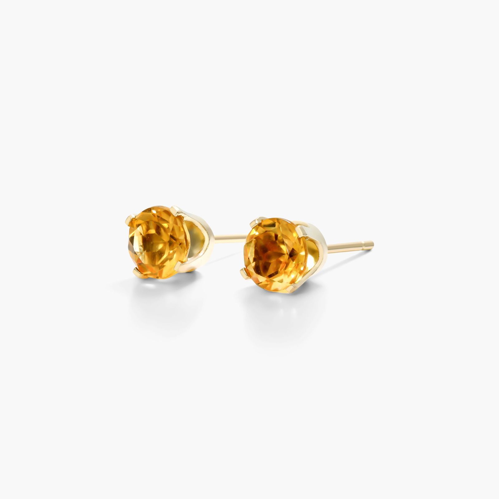 Citrine Birthstone Earrings In 14K Yellow Gold