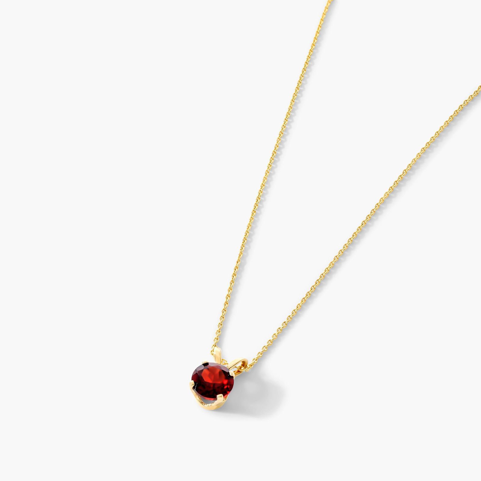 14K Yellow Gold Garnet Birthstone Necklace