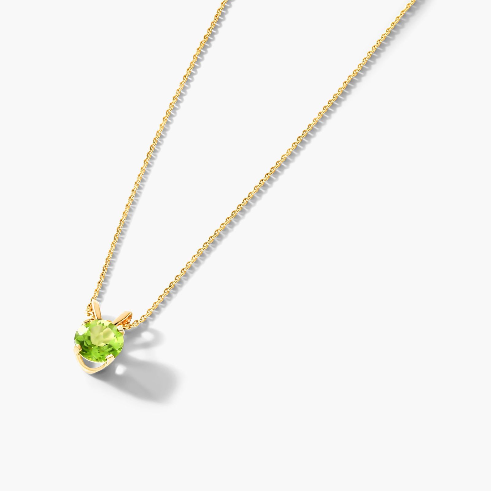14K Yellow Gold Peridot Birthstone Necklace
