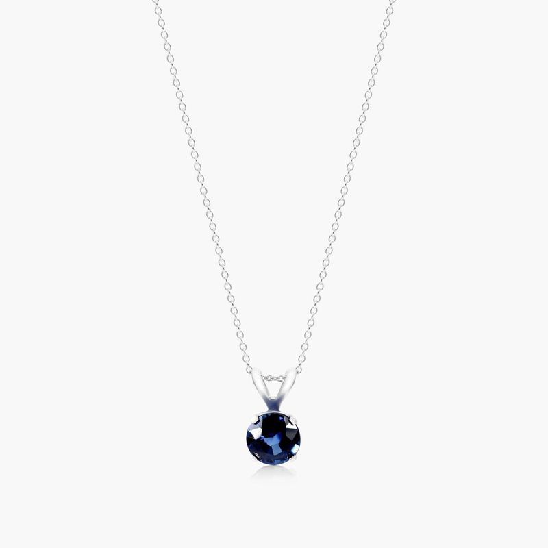 14K White Gold Sapphire Birthstone Necklace