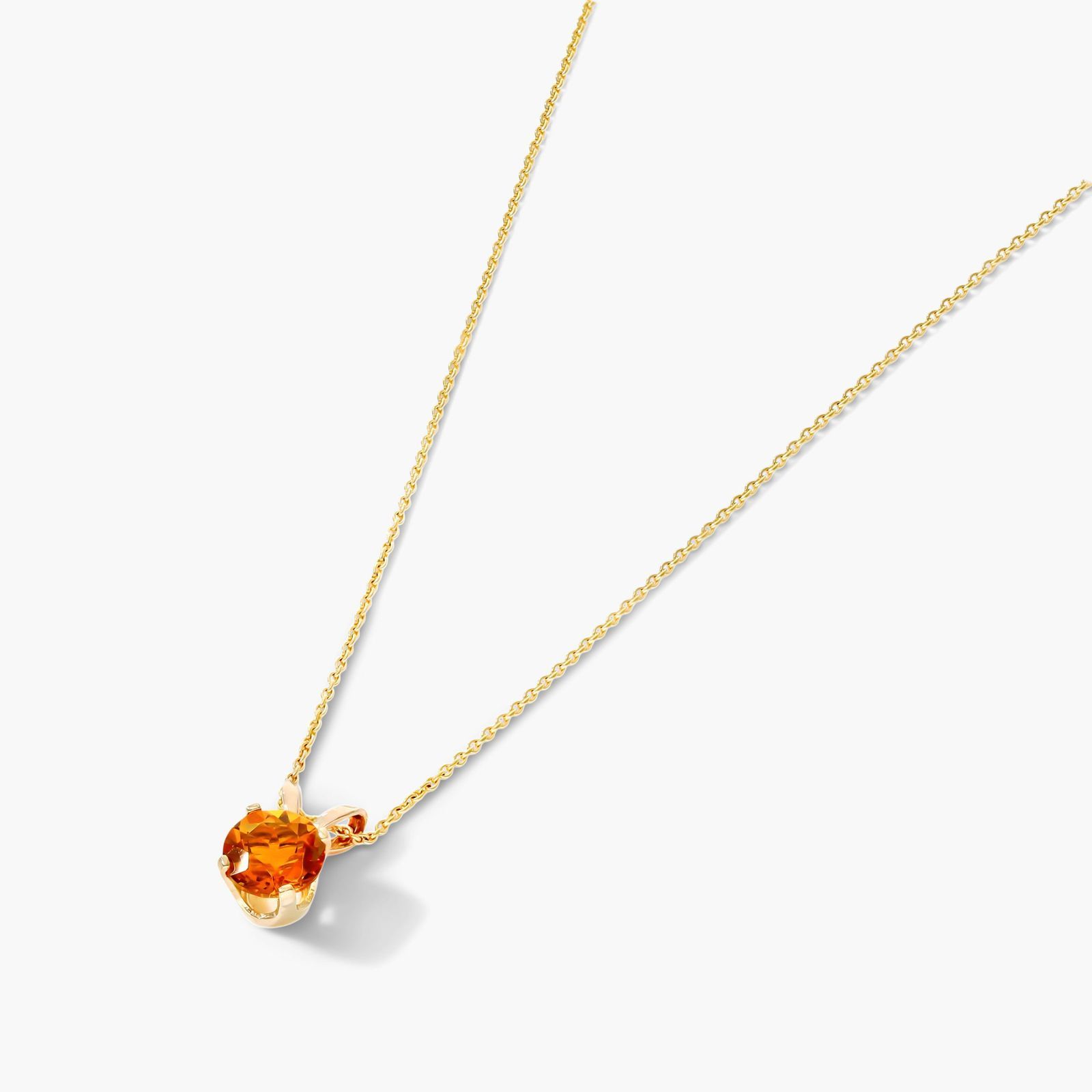 14K Yellow Gold Citrine Birthstone Necklace