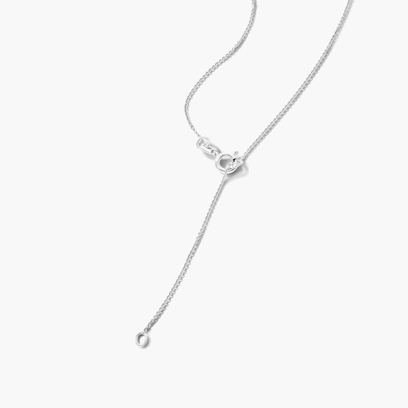 14K White Gold Blue Topaz Birthstone Necklace