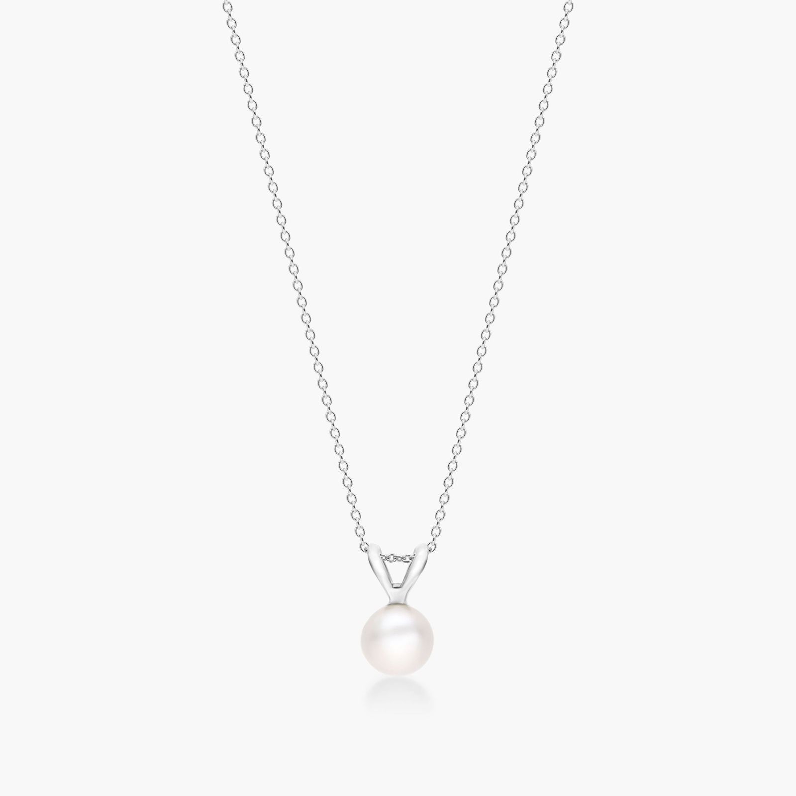 14K White Gold Cultured Freshwater Pearl Birthstone Necklace