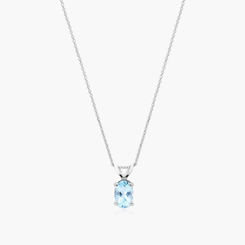 ★ROSEMONT★ 14K necklace (March birthstone) RS1308 March Birthstone Necklace, 14k Solid Gold Birthstone