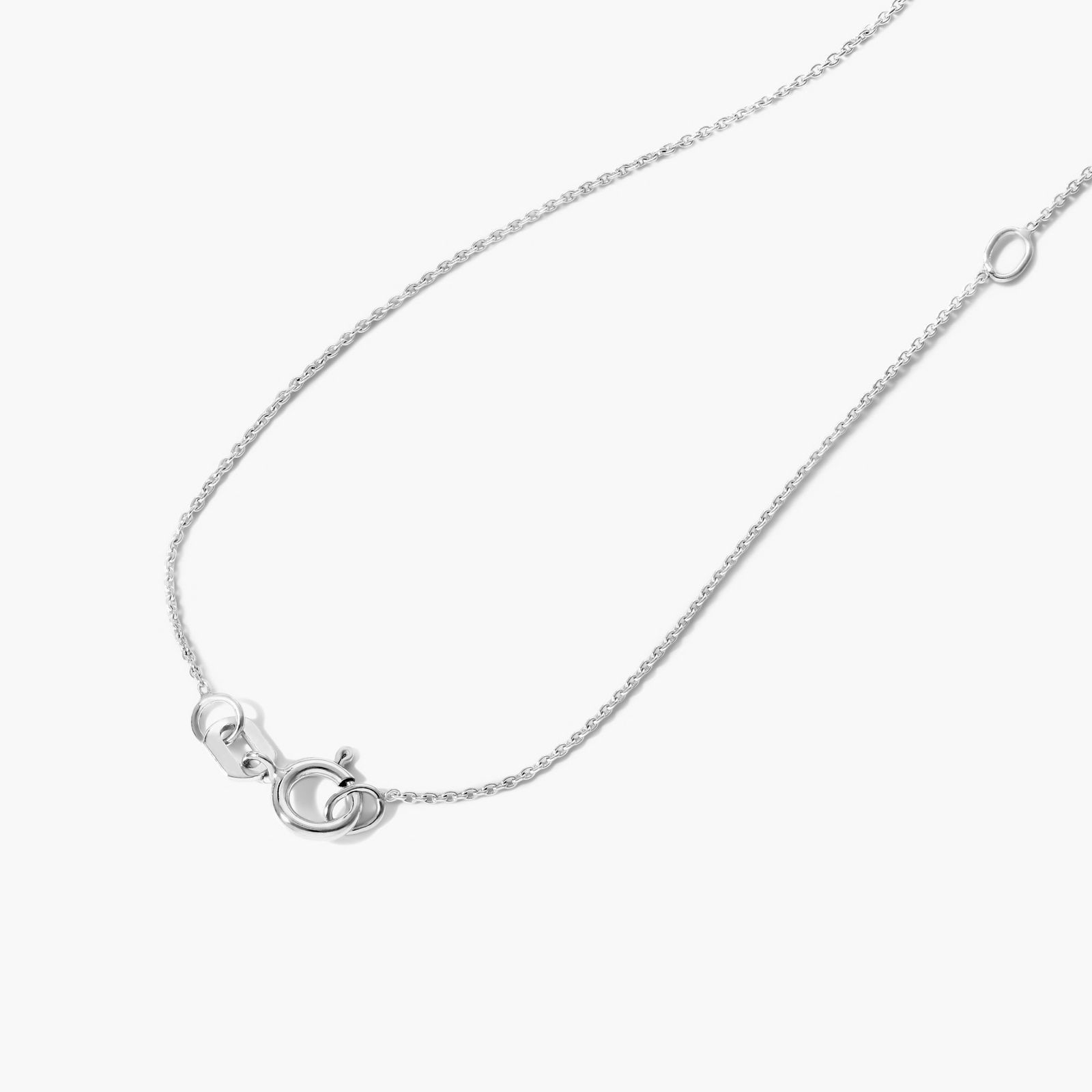 14K White Gold Oval Aquamarine Birthstone Necklace