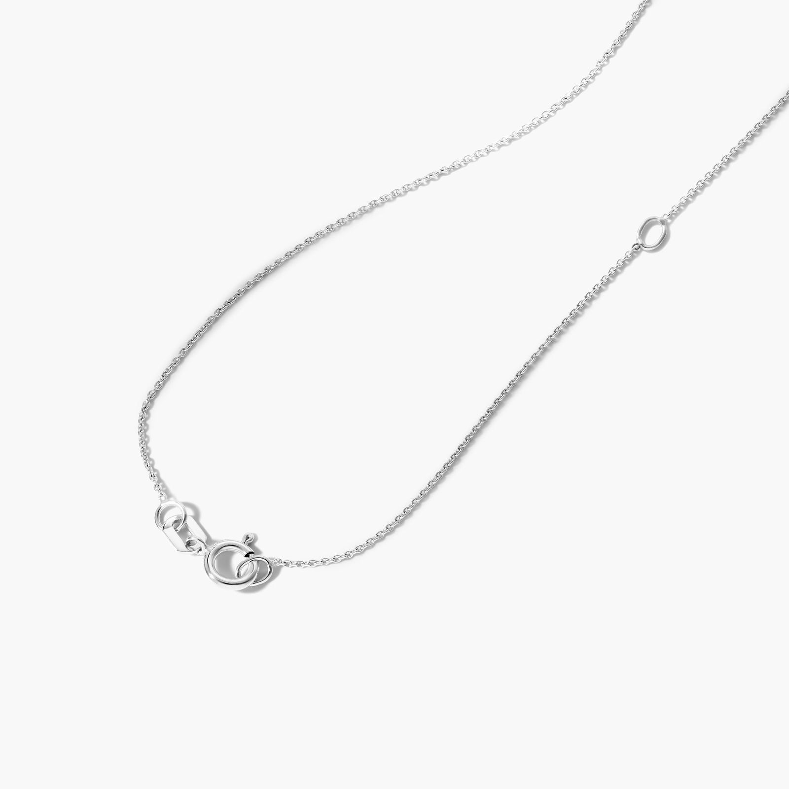 14K White Gold Oval White Topaz Birthstone Necklace
