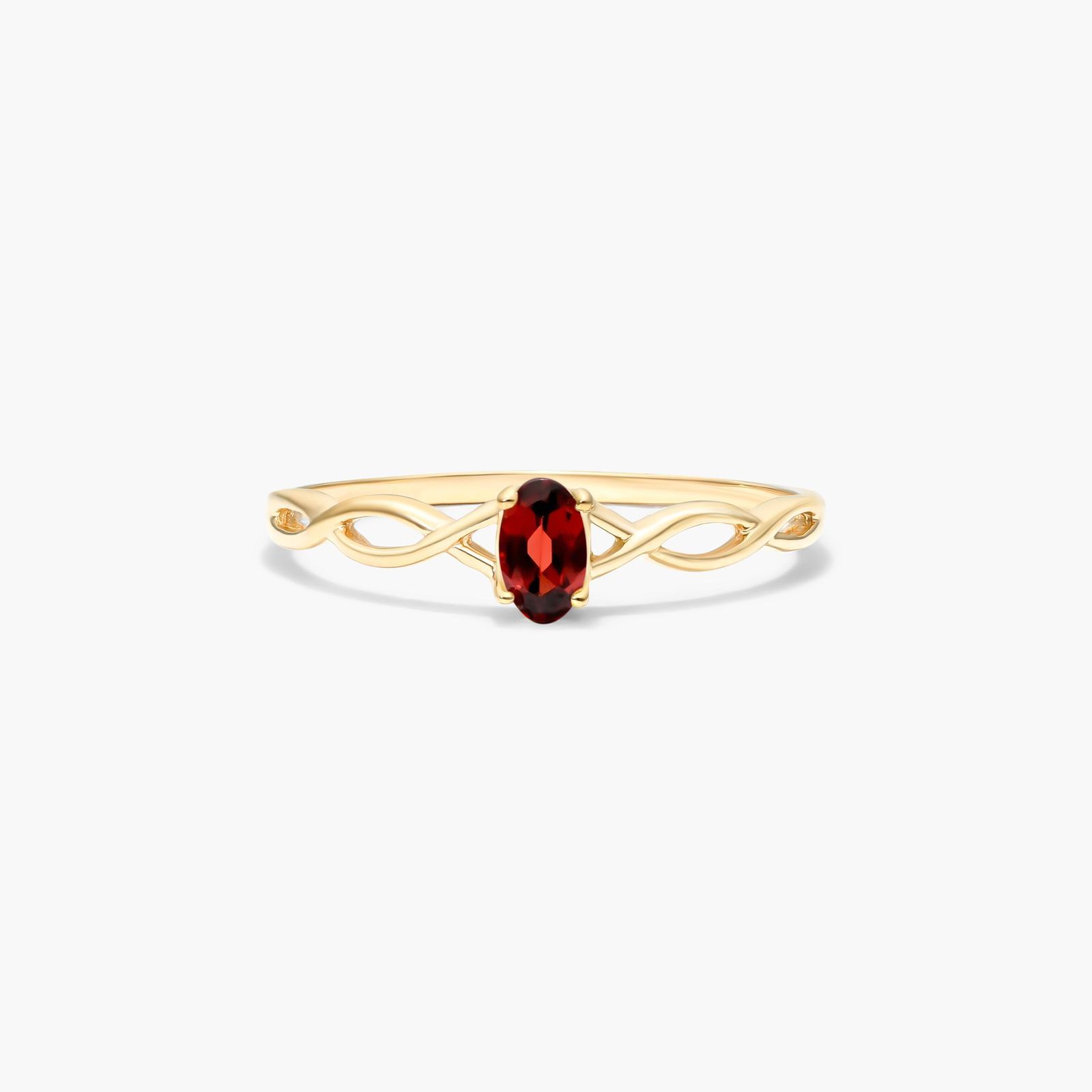 Infinity Garnet Birthstone Ring In 14K Yellow Gold-8341601y14
