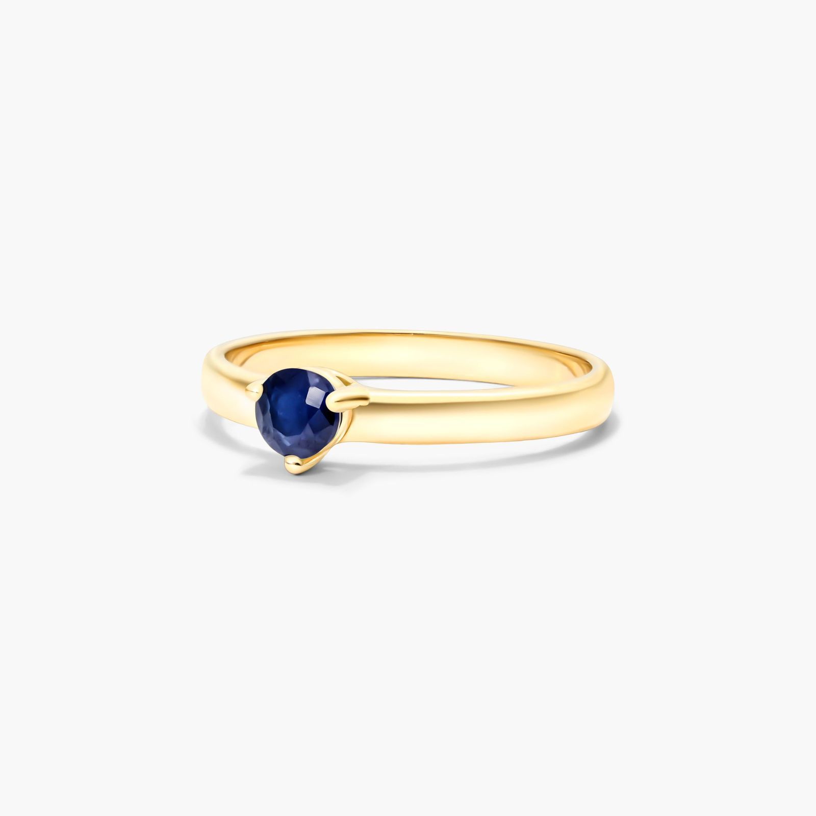 Sapphire Solitaire Birthstone Ring In 14K Yellow Gold