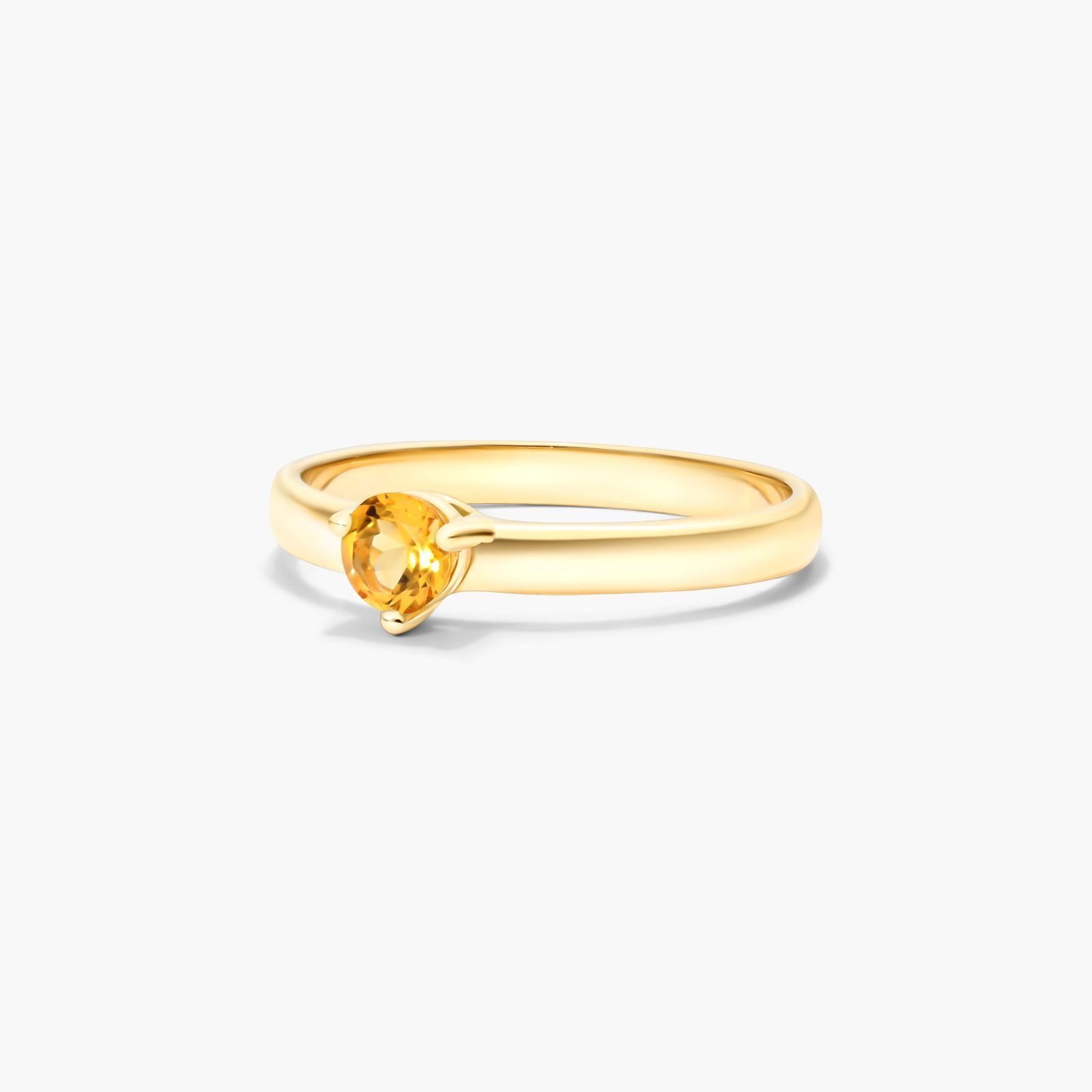 Citrine Solitaire Birthstone Ring In 14K Yellow Gold