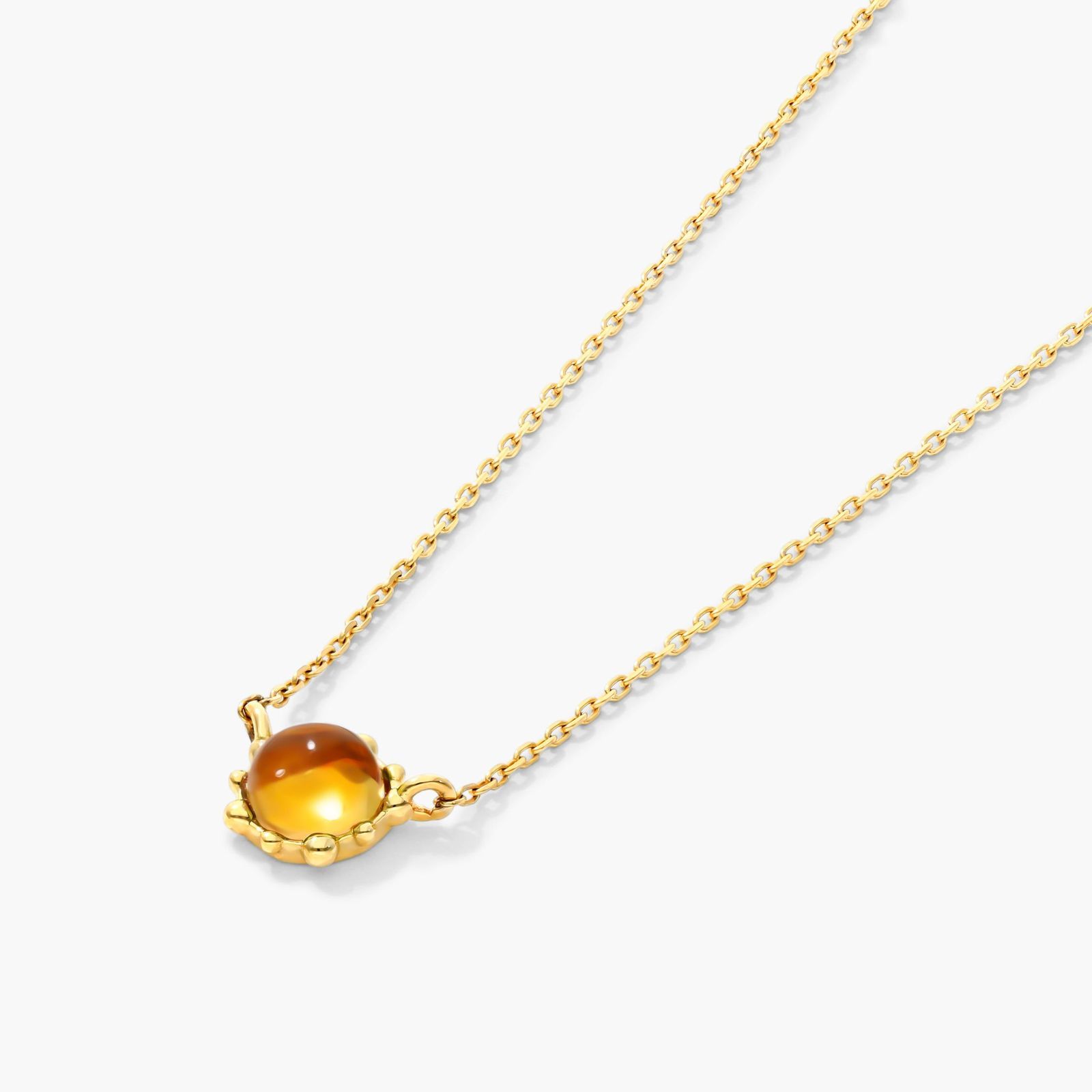 14K Yellow Gold Beaded Citrine Necklace