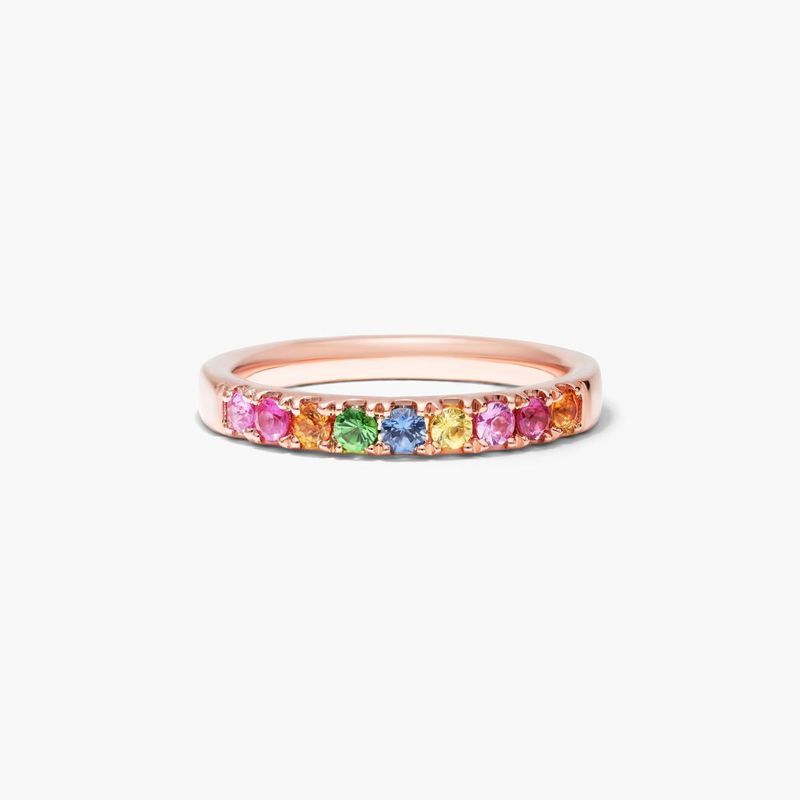 Rainbow Ring In 14K Rose Gold