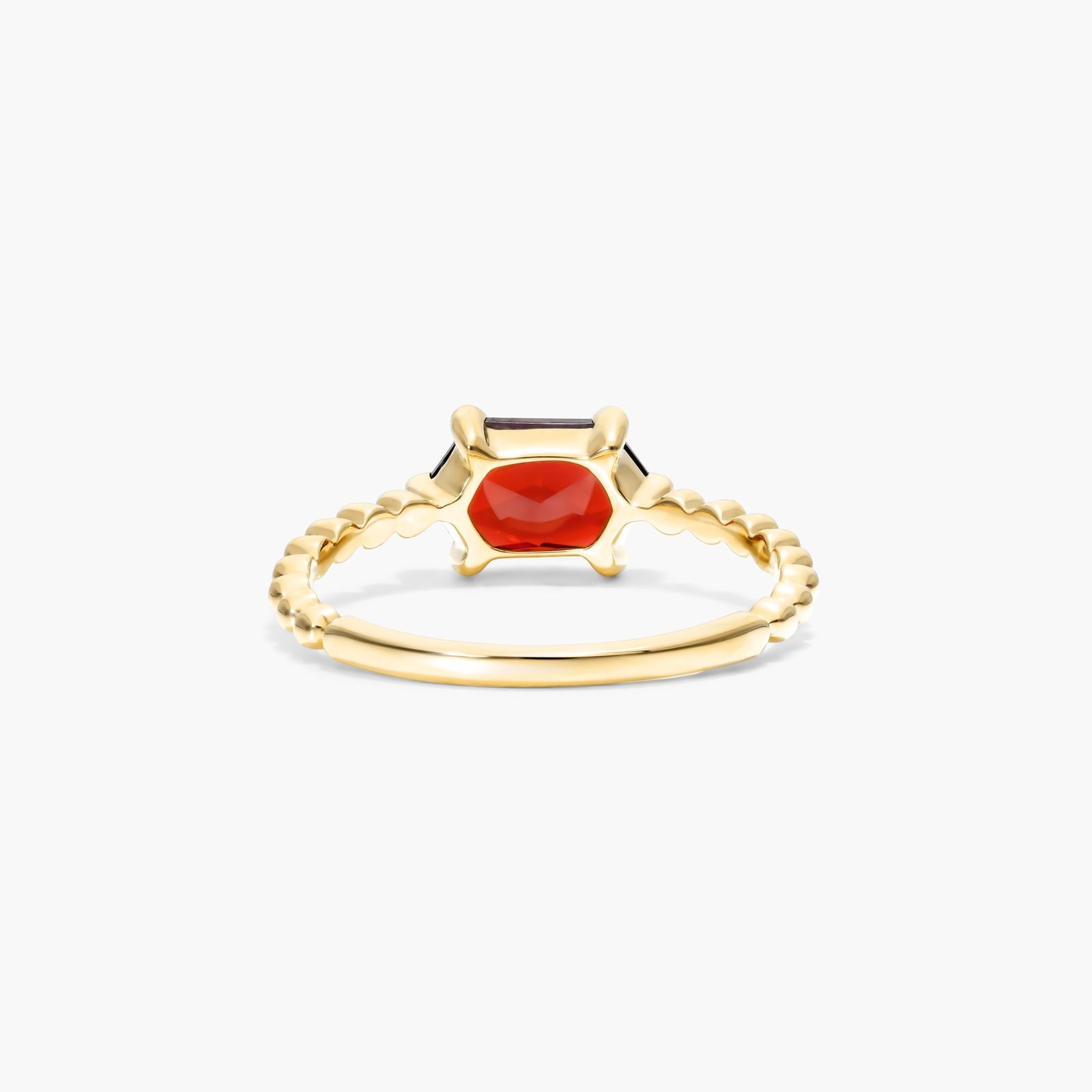 Garnet Hexagon Ring In 14K Yellow Gold