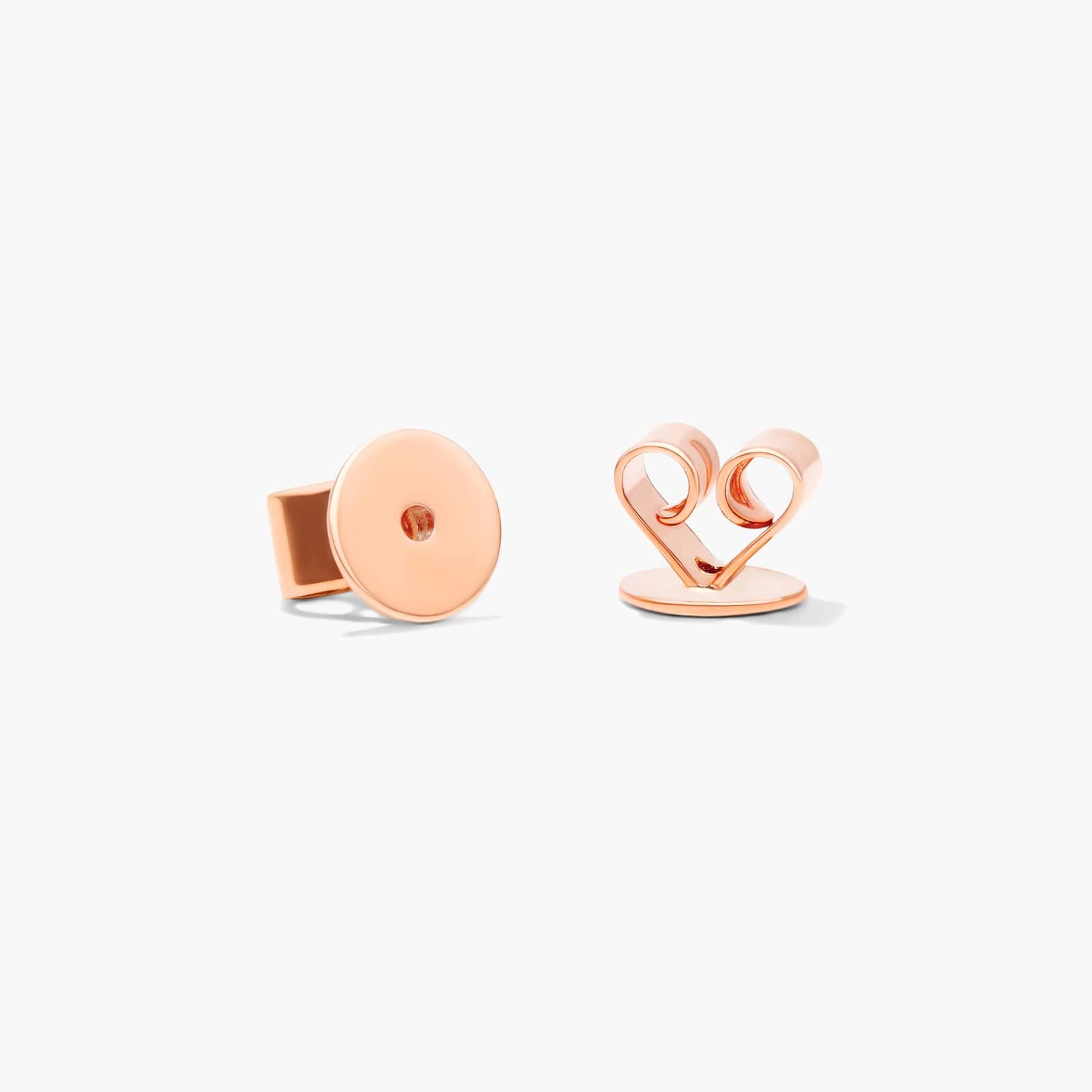 Bezel Morganite Stud Earrings In 14K Rose Gold