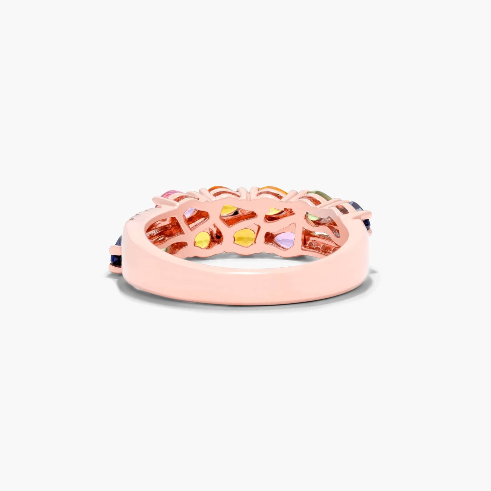 Prism Multi-Color Sapphire Ring In 14K Rose Gold