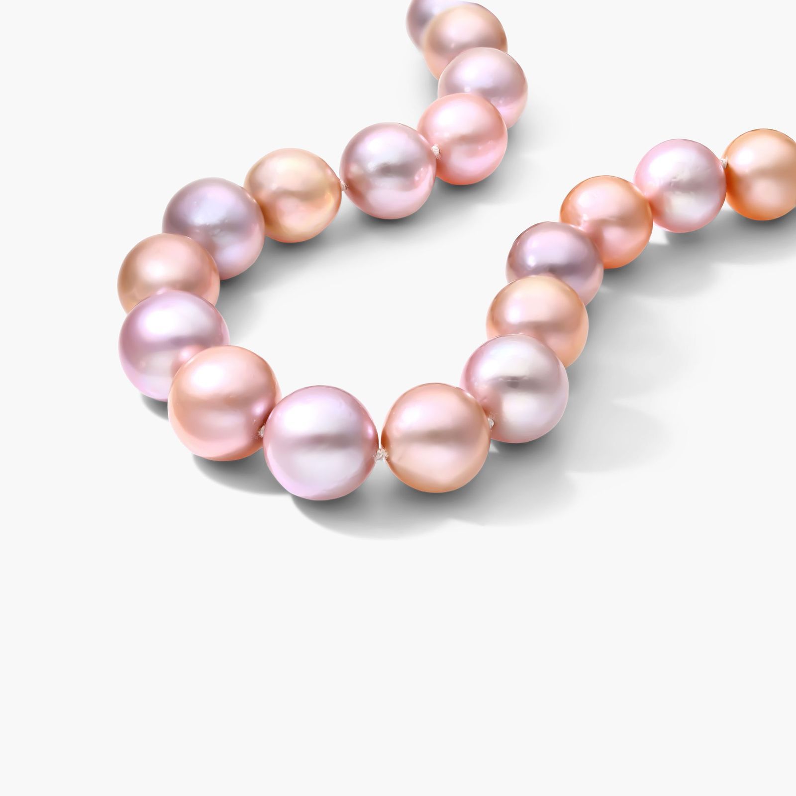 14K Rose Gold Multicolor Freshwater Cultured Windsor Pearl Necklace (11.0-14.0mm)