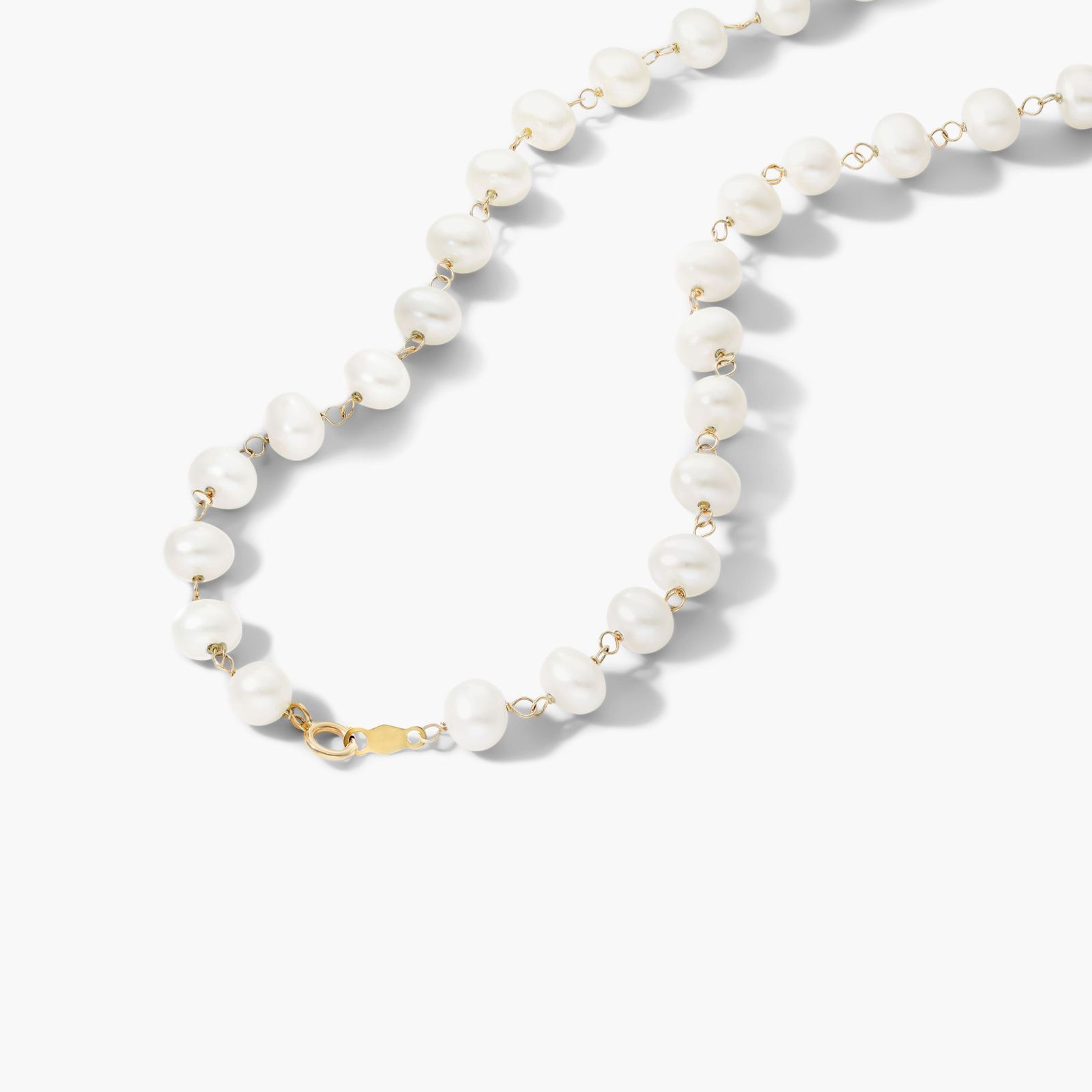 14K Yellow Gold Freshwater Cultured Pearl Lariat Necklace (8.0-9.0mm)