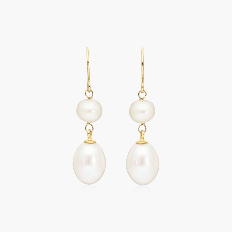 Cultured Freshwater Pearl Drop Earrings In 14K Yellow Gold (5.0-9.0mm)