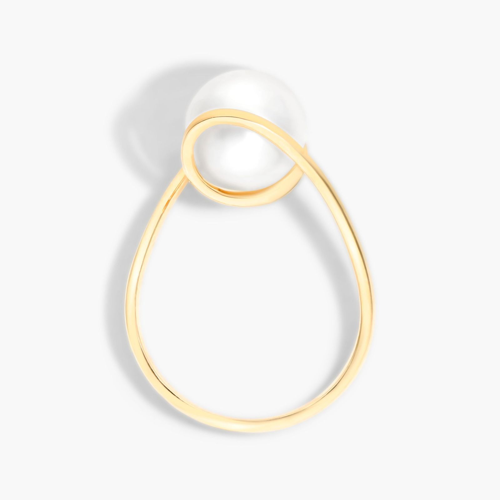 Freshwater Cultured Pearl Swirl Ring In 14K Yellow Gold (9.0-10.0mm)