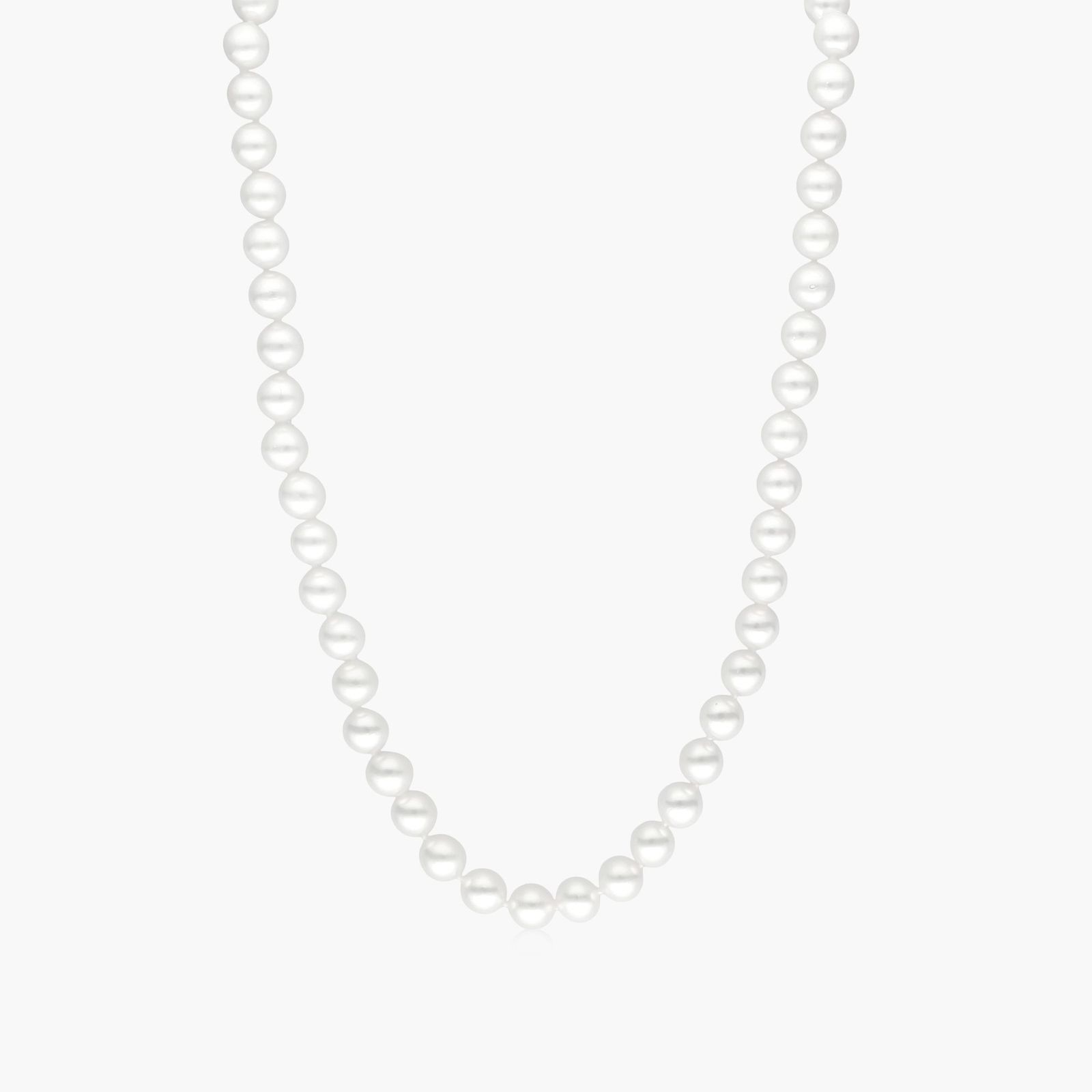 14K Yellow Gold Akoya Cultured Pearl Ball Clasp 18" Necklace (7.0-7.5mm)