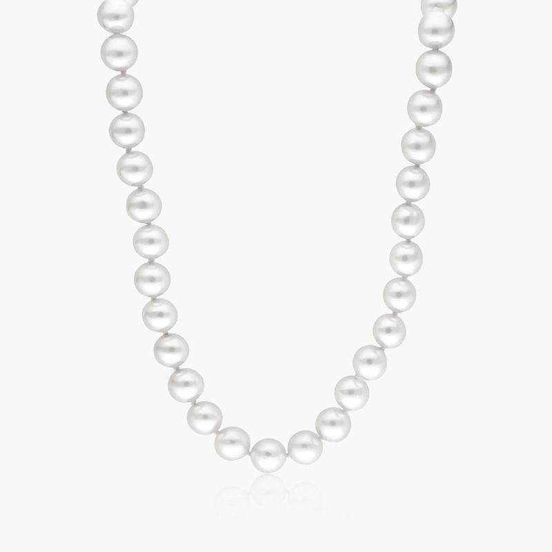 14K Yellow Gold Akoya Cultured Pearl Ball Clasp 18" Necklace (8.5-9.0mm)