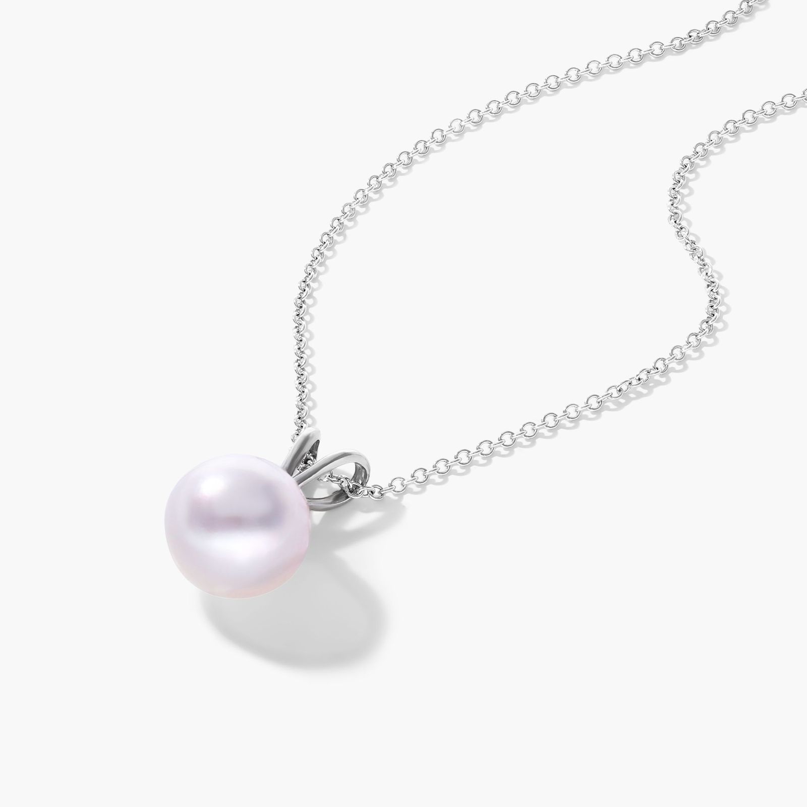 14K White Gold Freshwater Cultured Pearl Necklace (8.5-9.0mm)