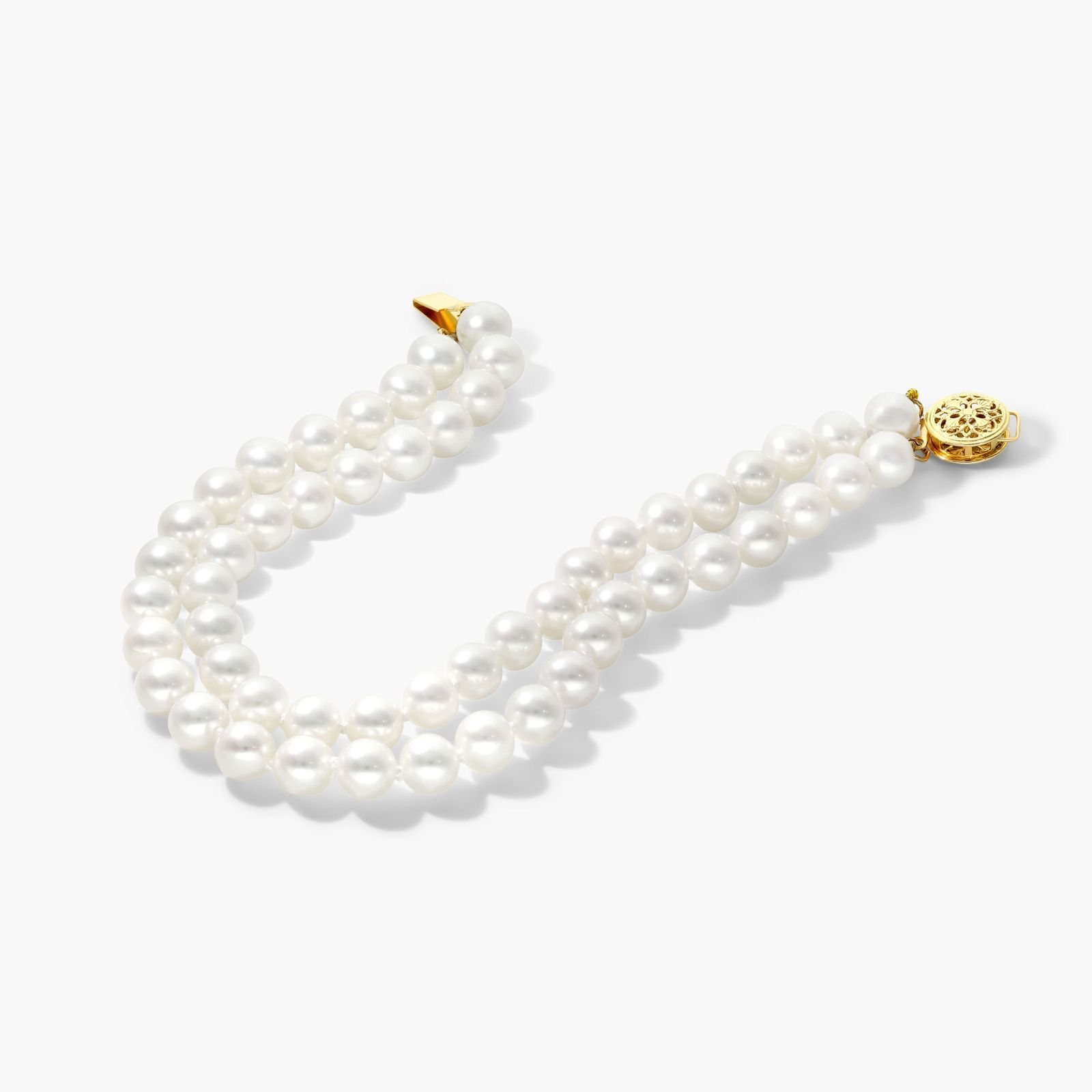 Freshwater Cultured Pearl Double Strand Bracelet In 14K Yellow Gold
