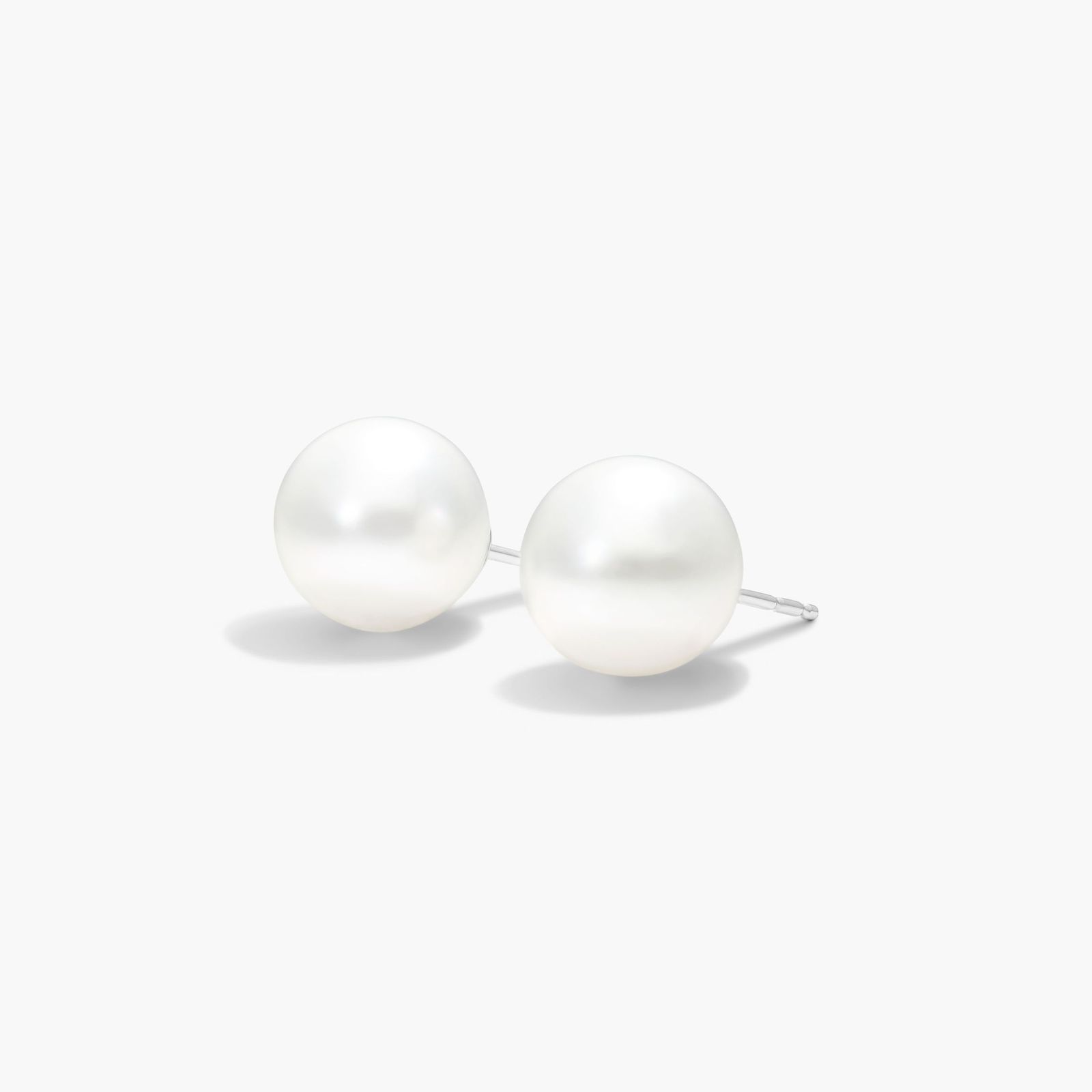 Cultured South Sea Pearl Earrings In 14K White Gold (10.0-10.5mm)
