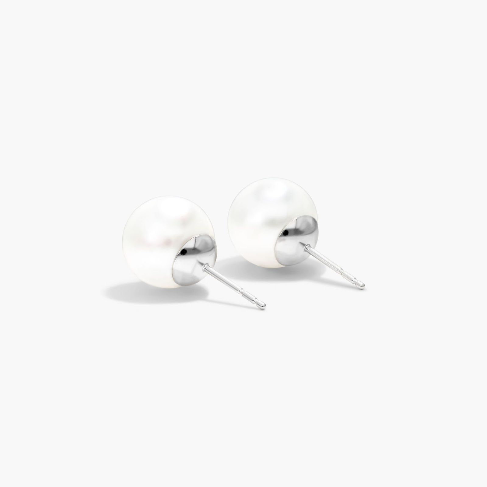 Cultured South Sea Pearl Earrings In 14K White Gold (10.0-10.5mm)