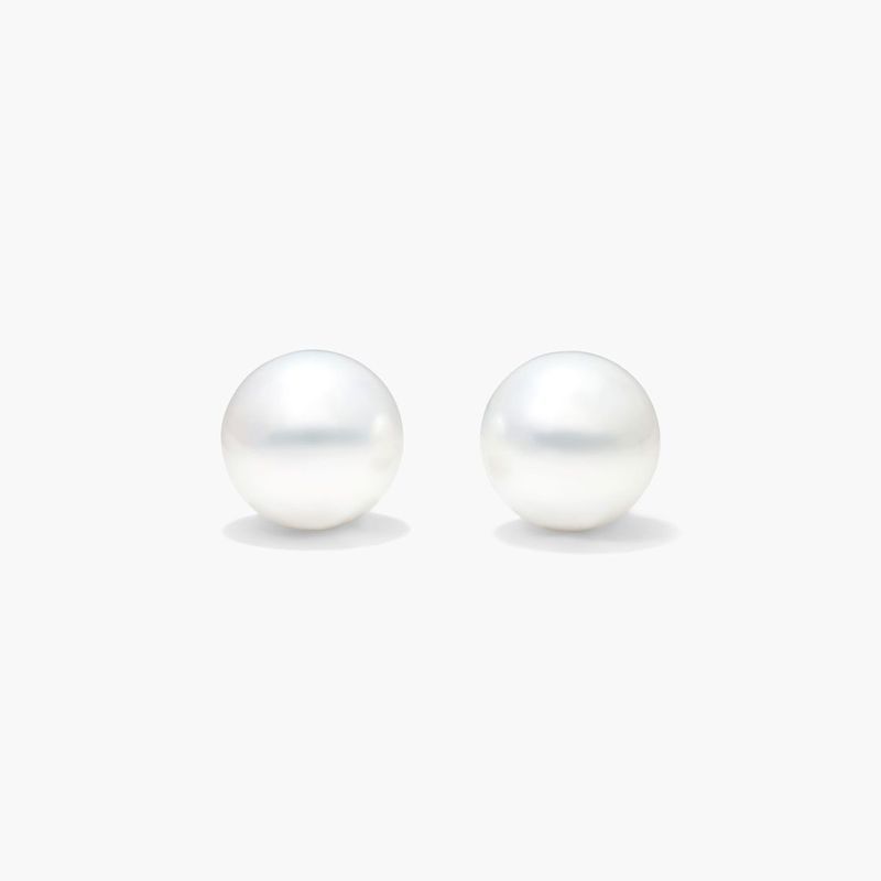 Cultured South Sea Pearl Earrings In 14K White Gold (11.0-11.5mm)