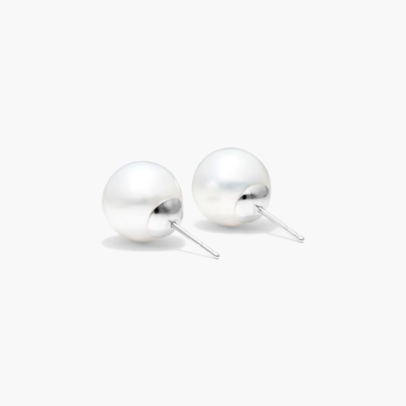 Cultured South Sea Pearl Earrings In 14K White Gold (11.0-11.5mm)