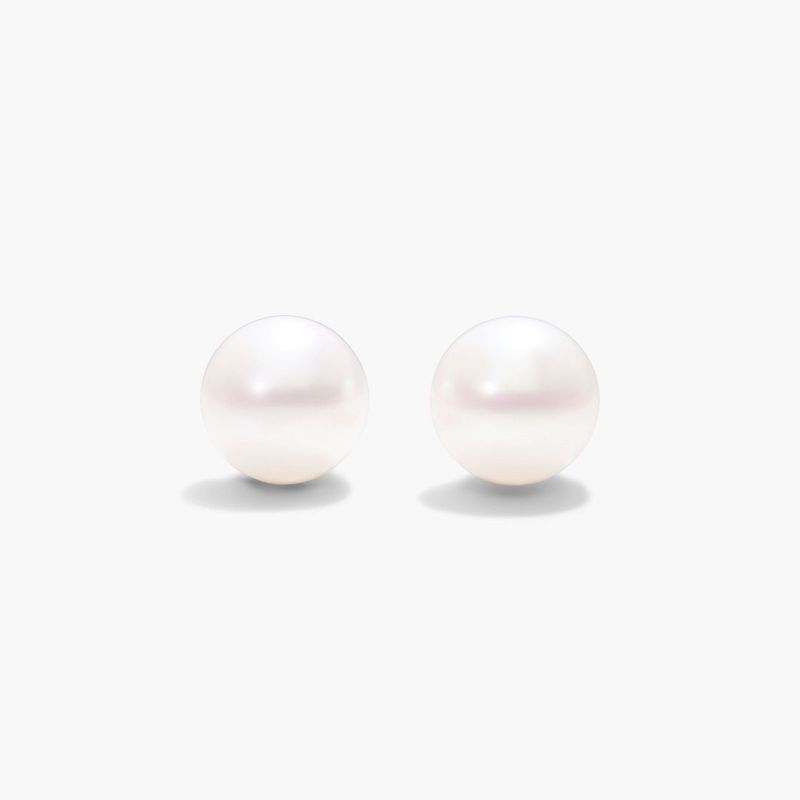 Cultured Akoya Pearl Earrings In 14K White Gold (6.0-6.5mm)