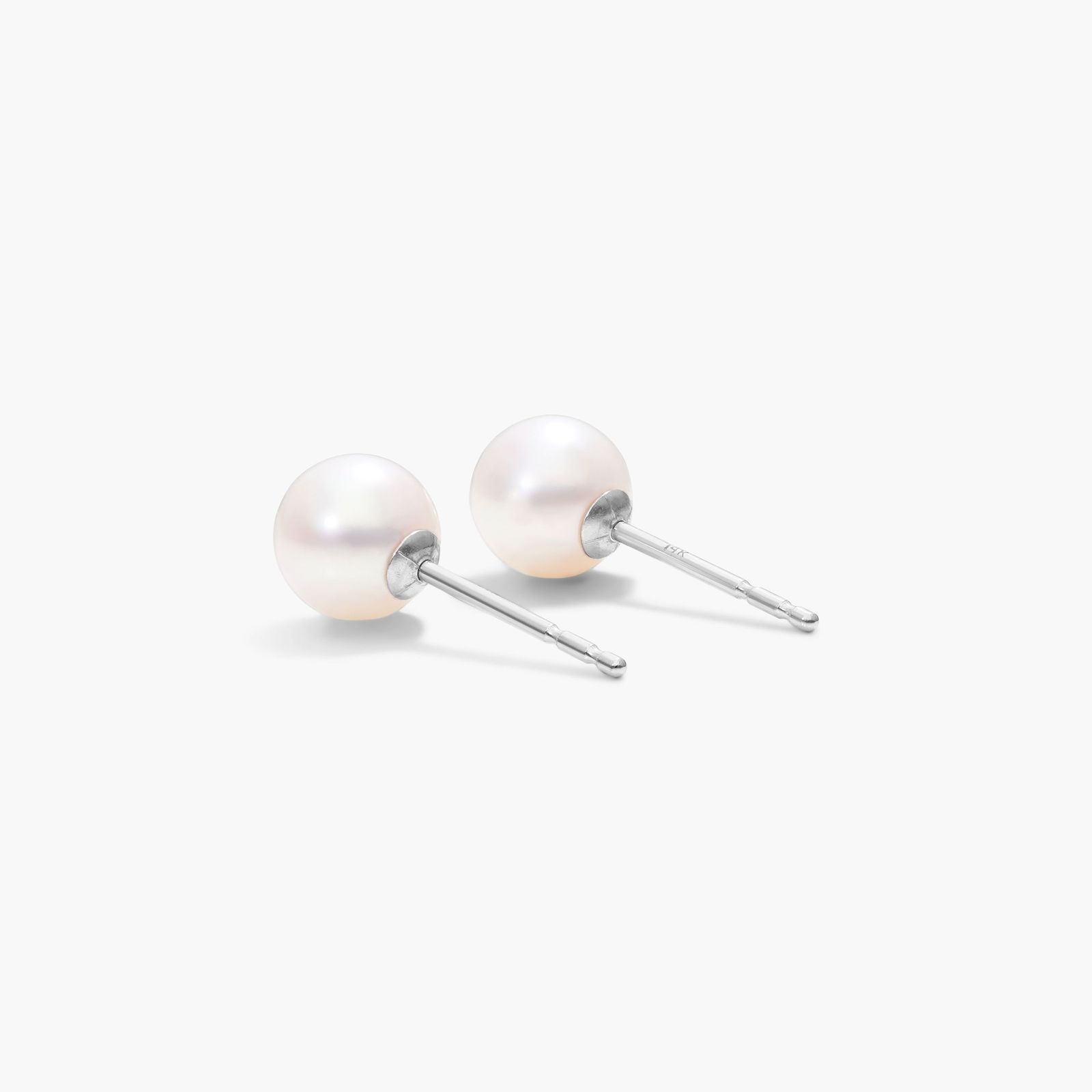 Cultured Akoya Pearl Earrings In 14K White Gold (6.0-6.5mm)