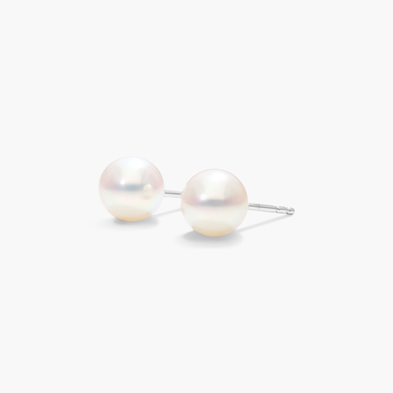 Cultured Akoya Pearl Earrings In 14K White Gold (6.5-7.0mm)